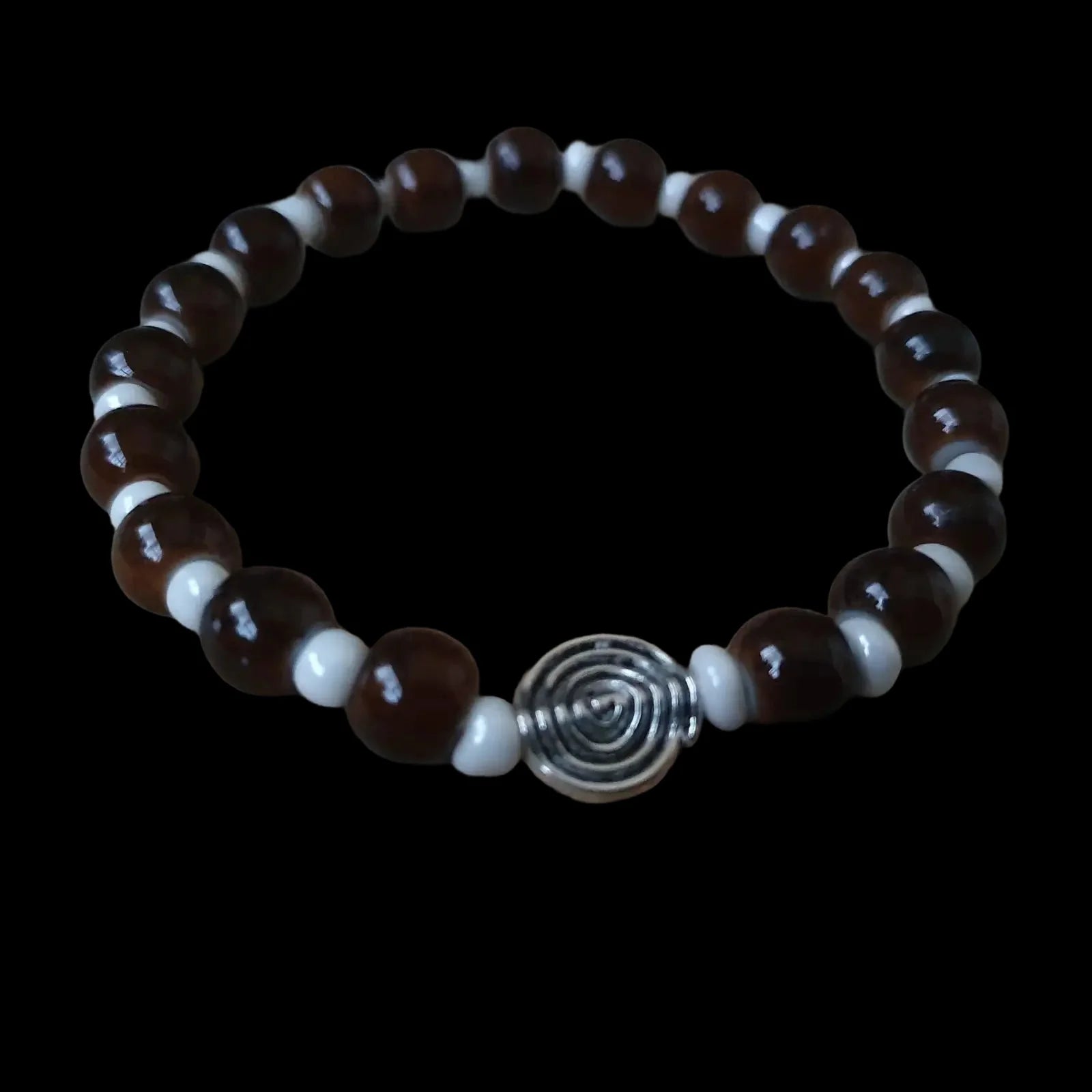 Unique Handmade Crafted Beaded Bracelet Spiral Charm Gift