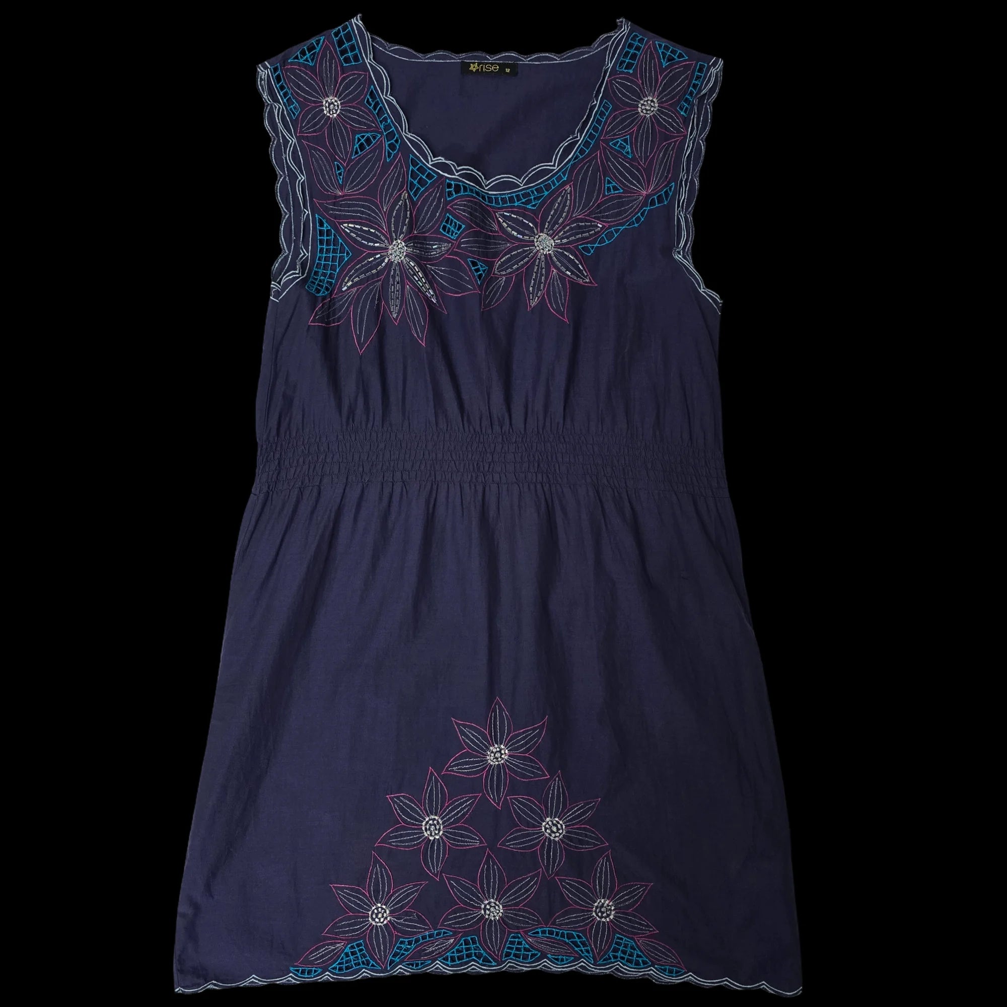 Women’s Rise Blue A-Line Floral Dress UK 12 - Dresses - 4