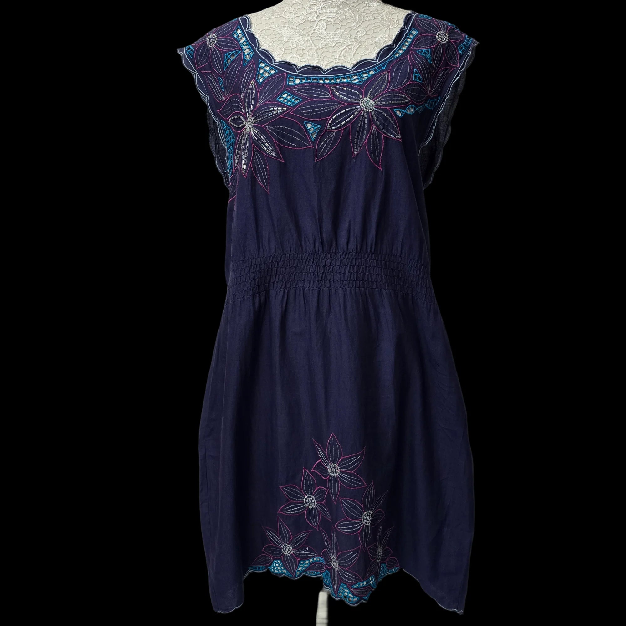 Women’s Rise Blue A-Line Floral Dress UK 12 - Dresses - 1