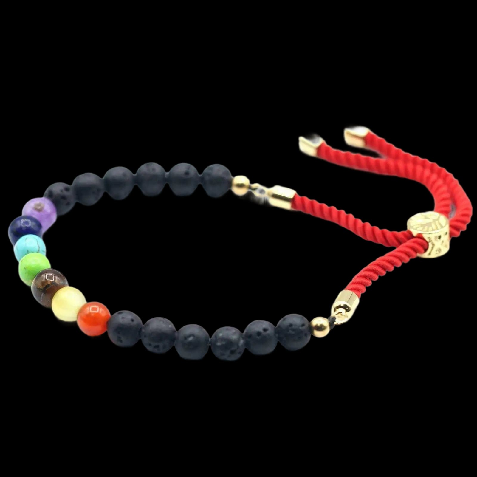 18k Gold Plated Gemstone Royal String Bracelet Lava