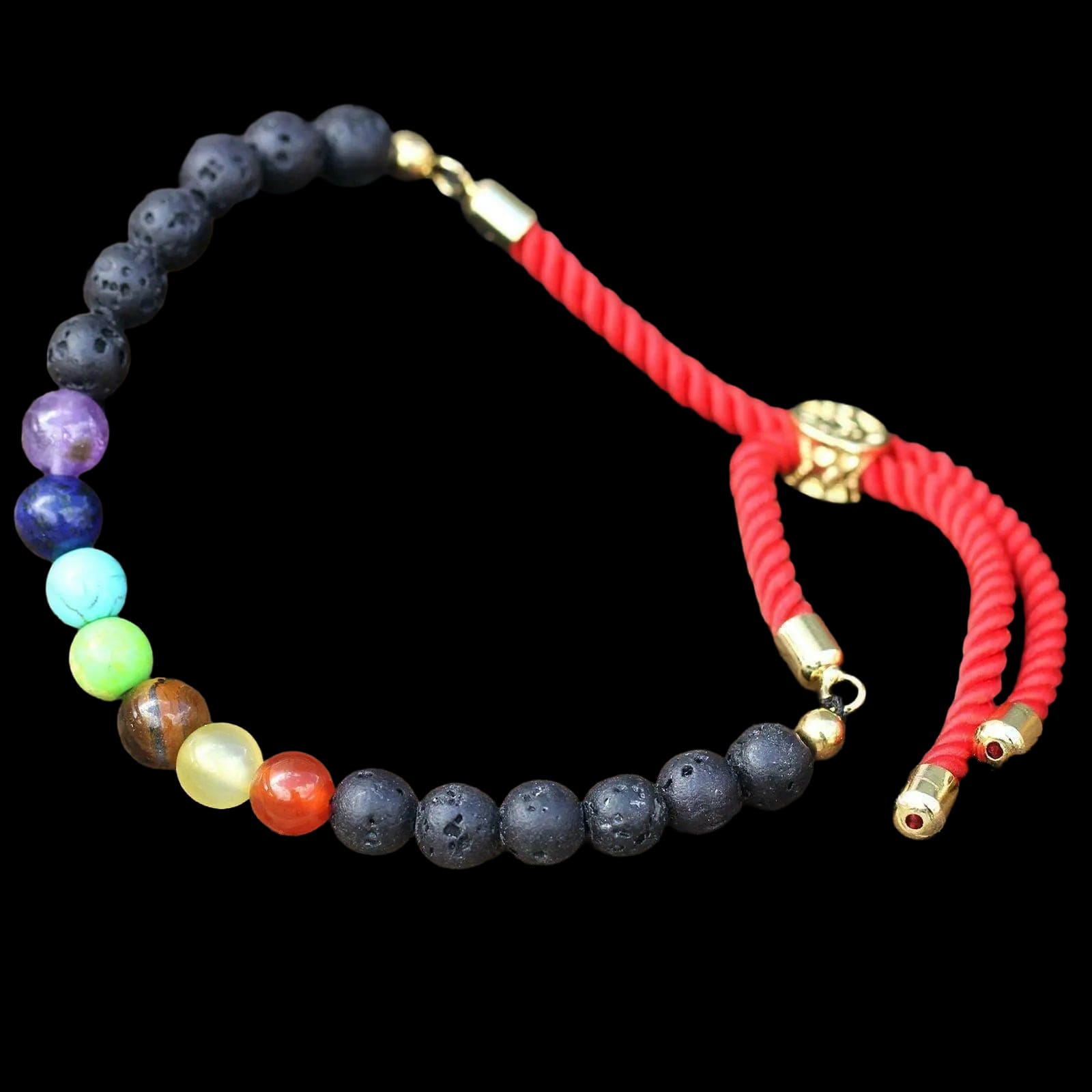 18k Gold Plated Gemstone Royal String Bracelet Lava
