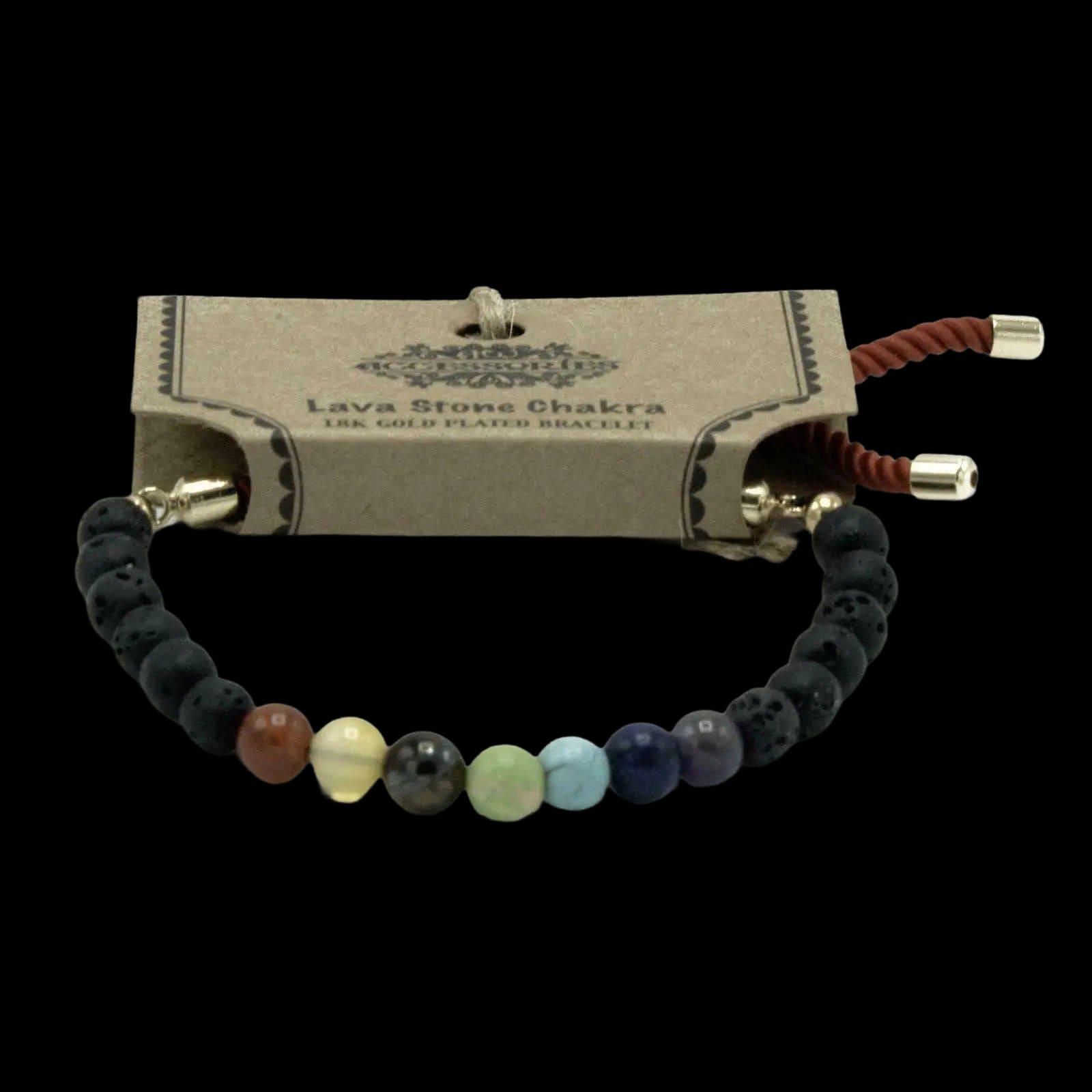 18k Gold Plated Gemstone Royal String Bracelet Lava