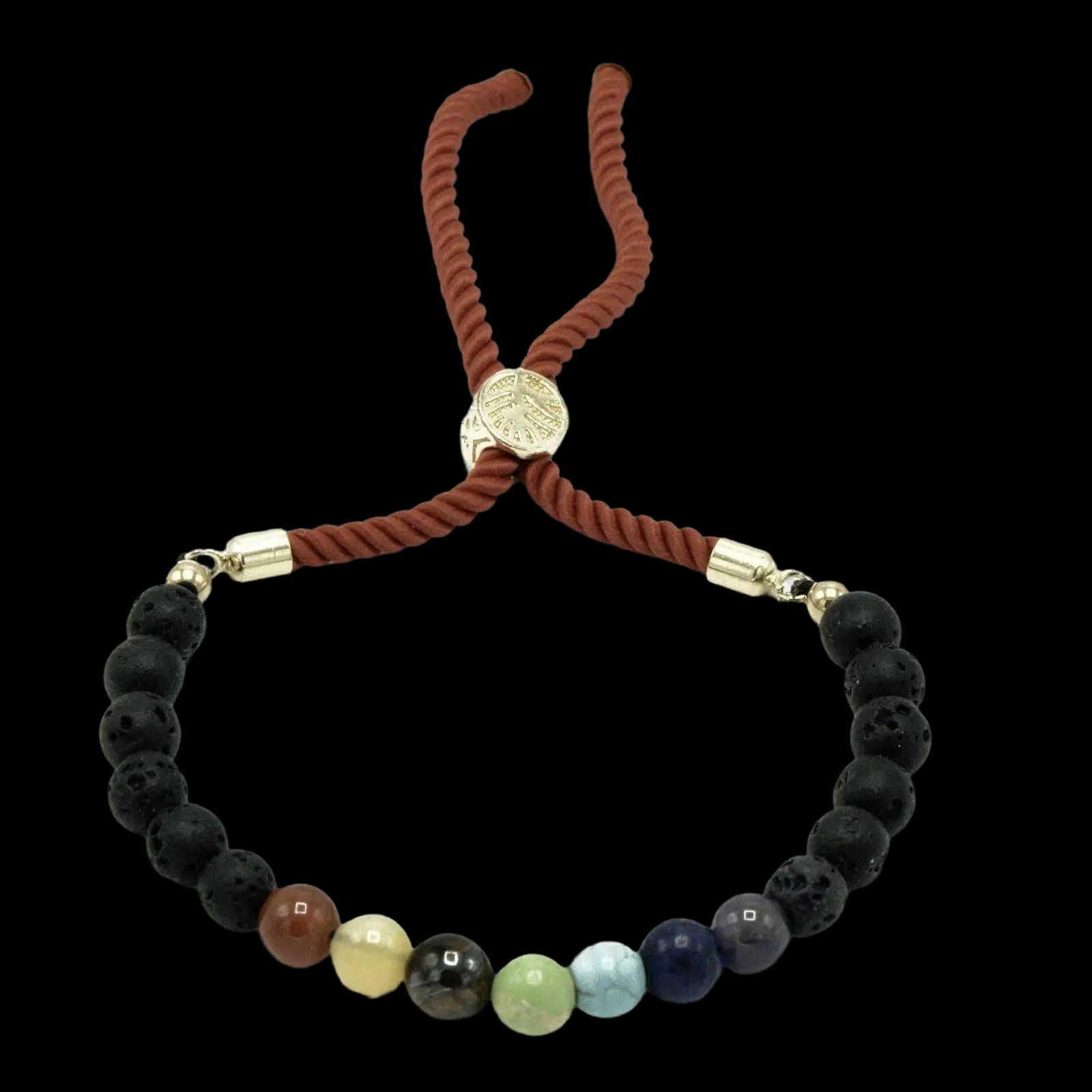 18k Gold Plated Gemstone Royal String Bracelet Lava