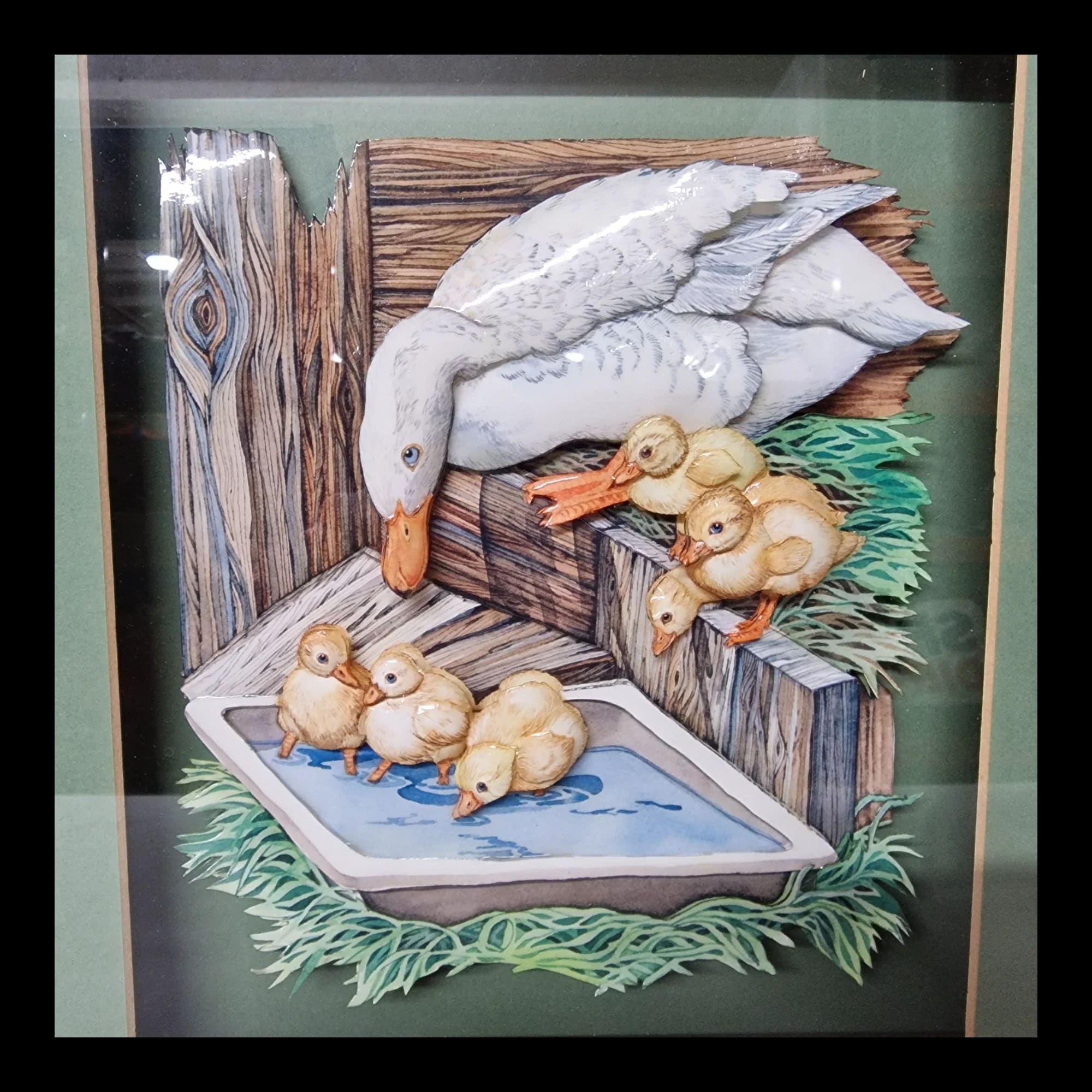 3d Duck & Ducklings Wall Art Framed Picture - Pictures