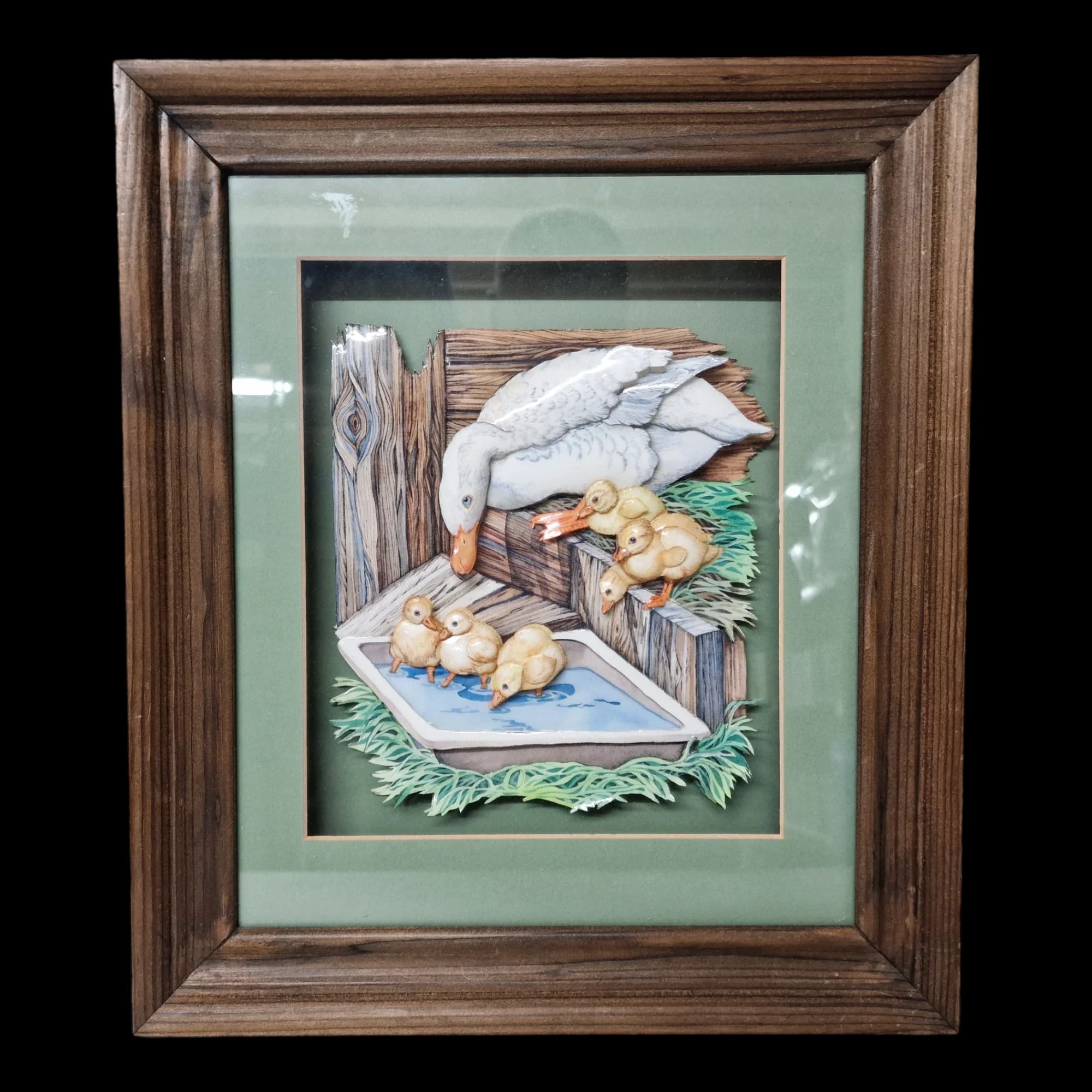 3d Duck & Ducklings Wall Art Framed Picture - Pictures