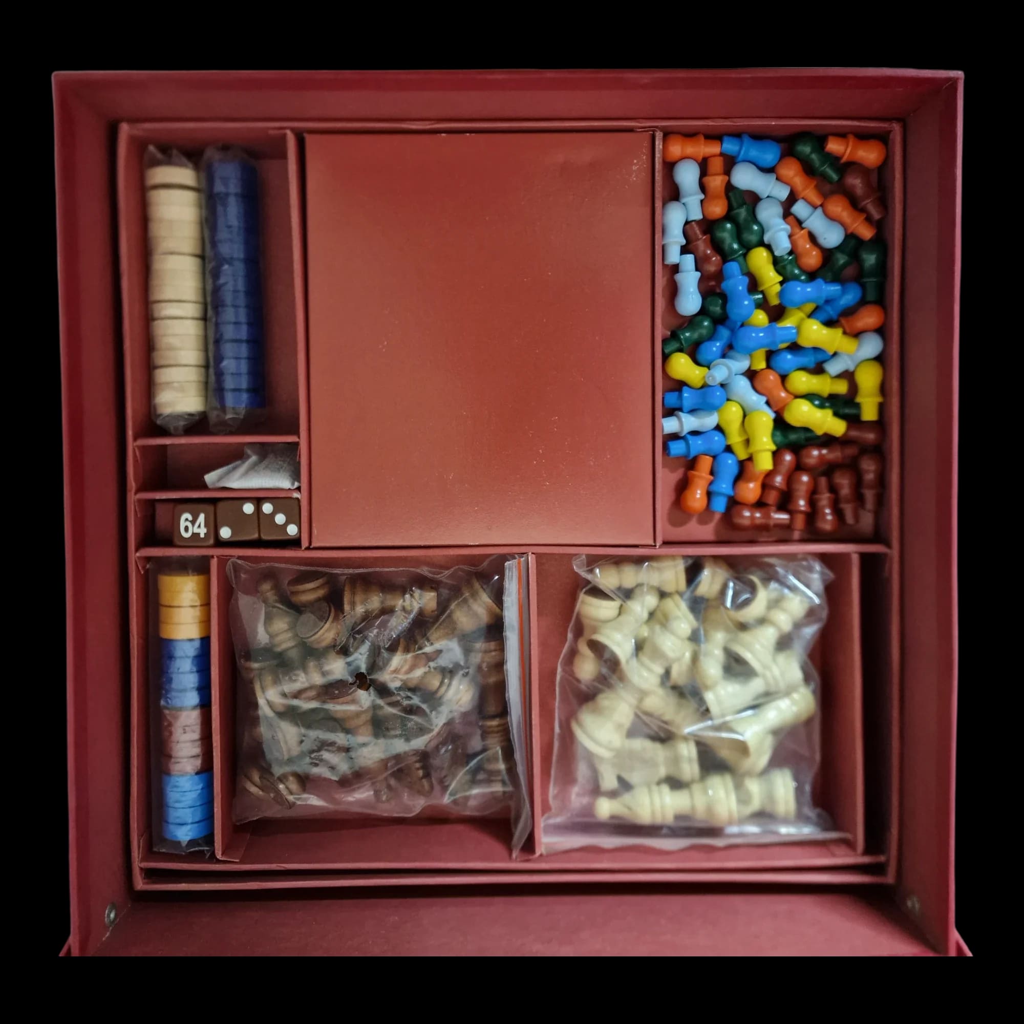 5 In 1 Boxed Wooden Board Game - Games - Loop NYC - 4 - 2761