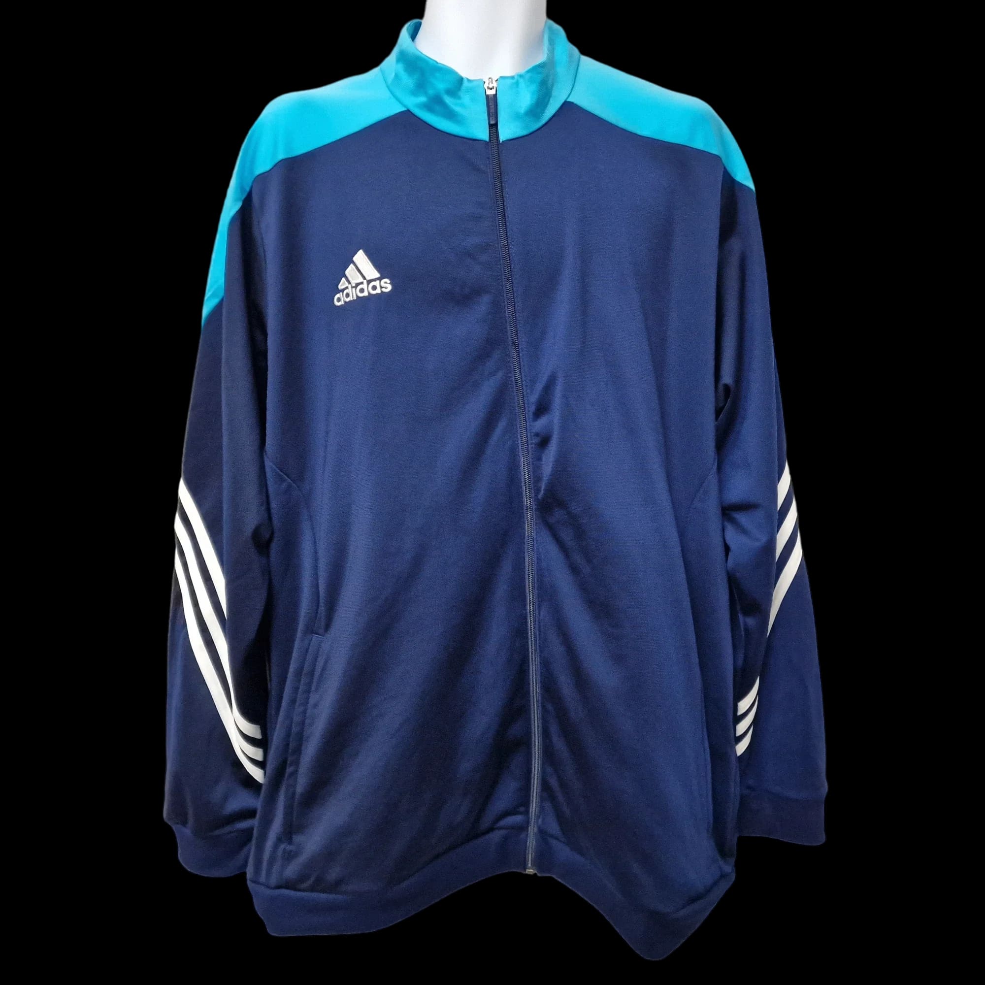 Adidas Blue Unisex Track Top Tracksuit Full Zip UK 2XL - 3