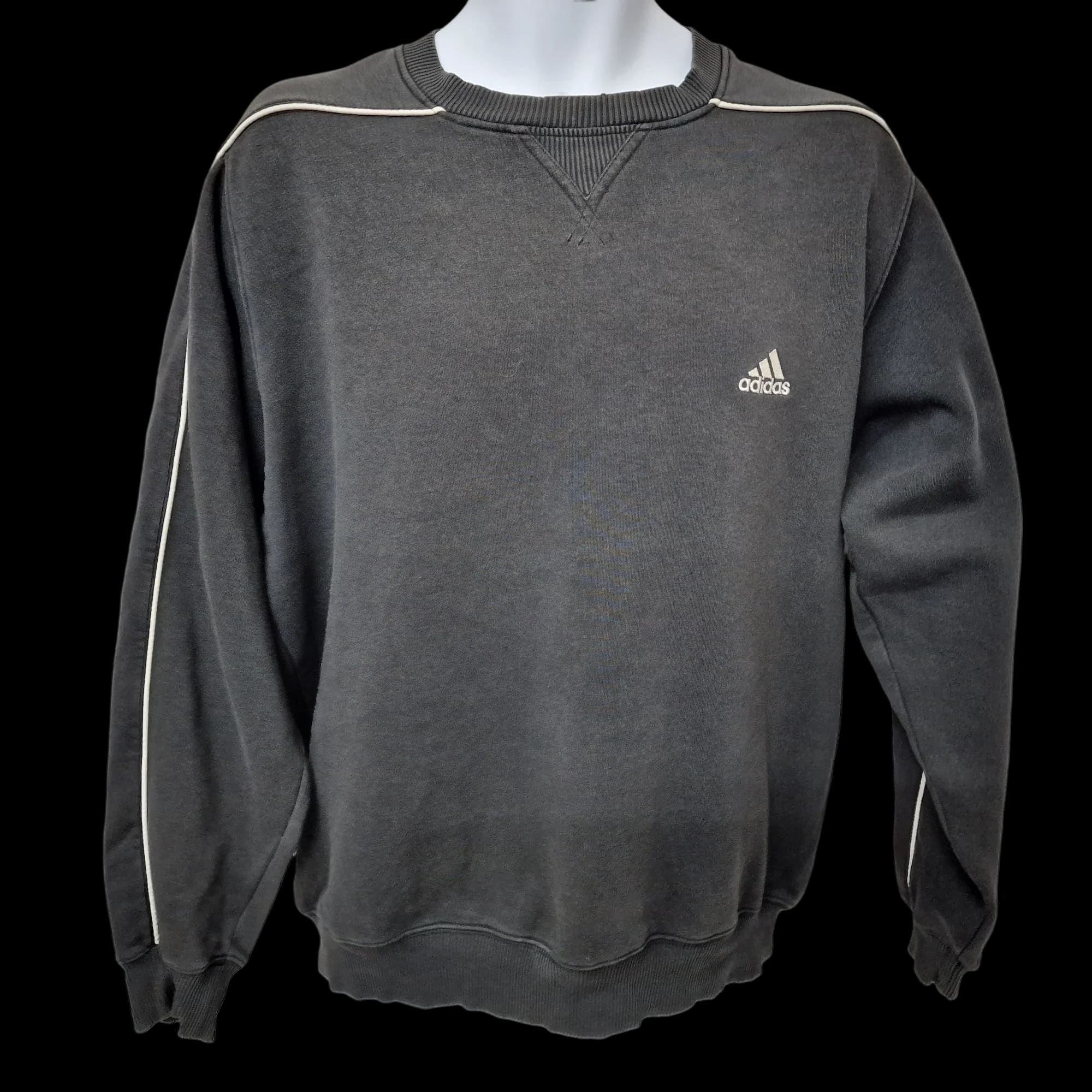 Adidas Grey Crew Neck Jumper UK 40/42 Vintage - Jumpers - 1