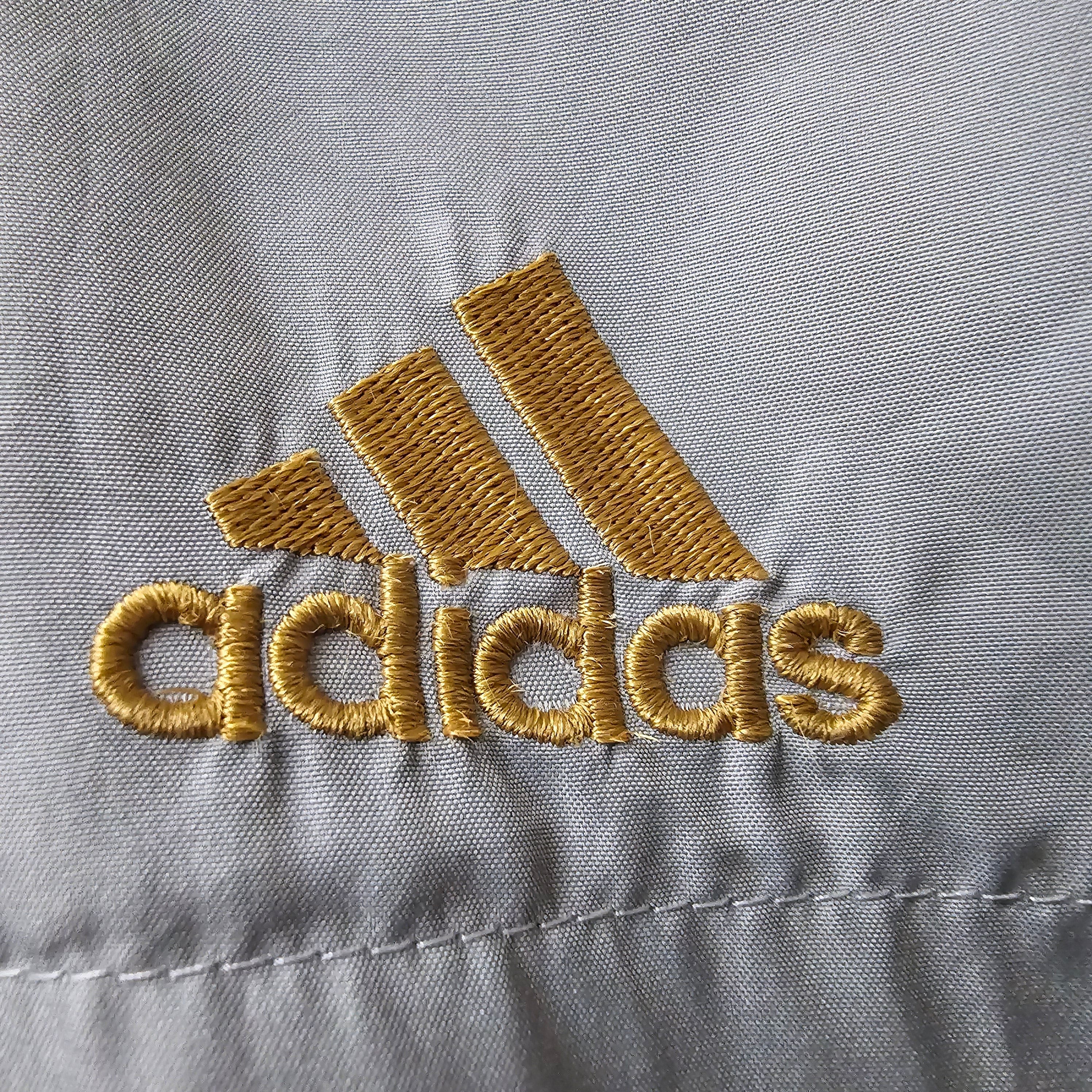 Adidas Unisex Grey Windbreaker Jacket UK Medium Vintage