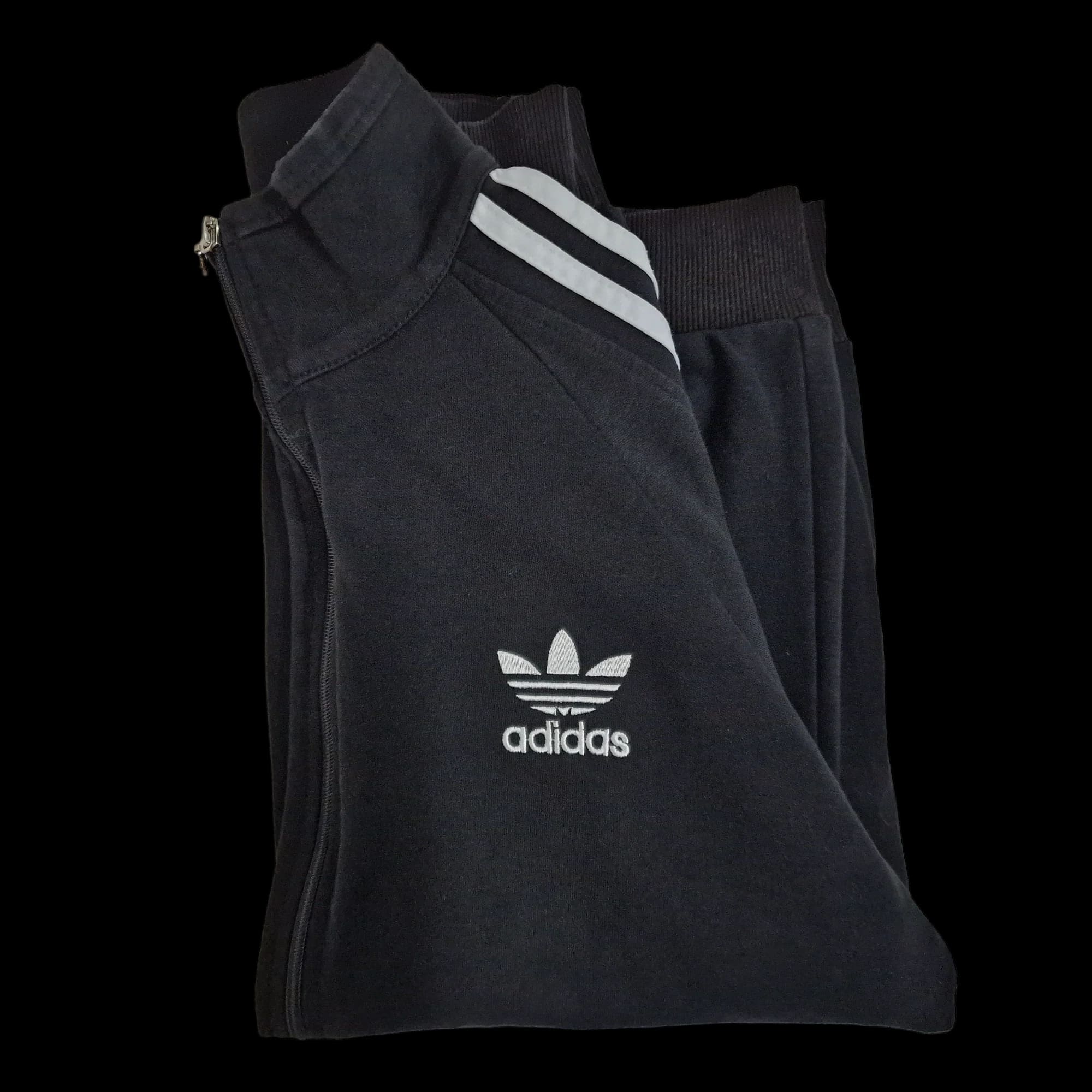 Adidas Unisex Track Top Tracksuit Full Zip Black UK 2XL - 7