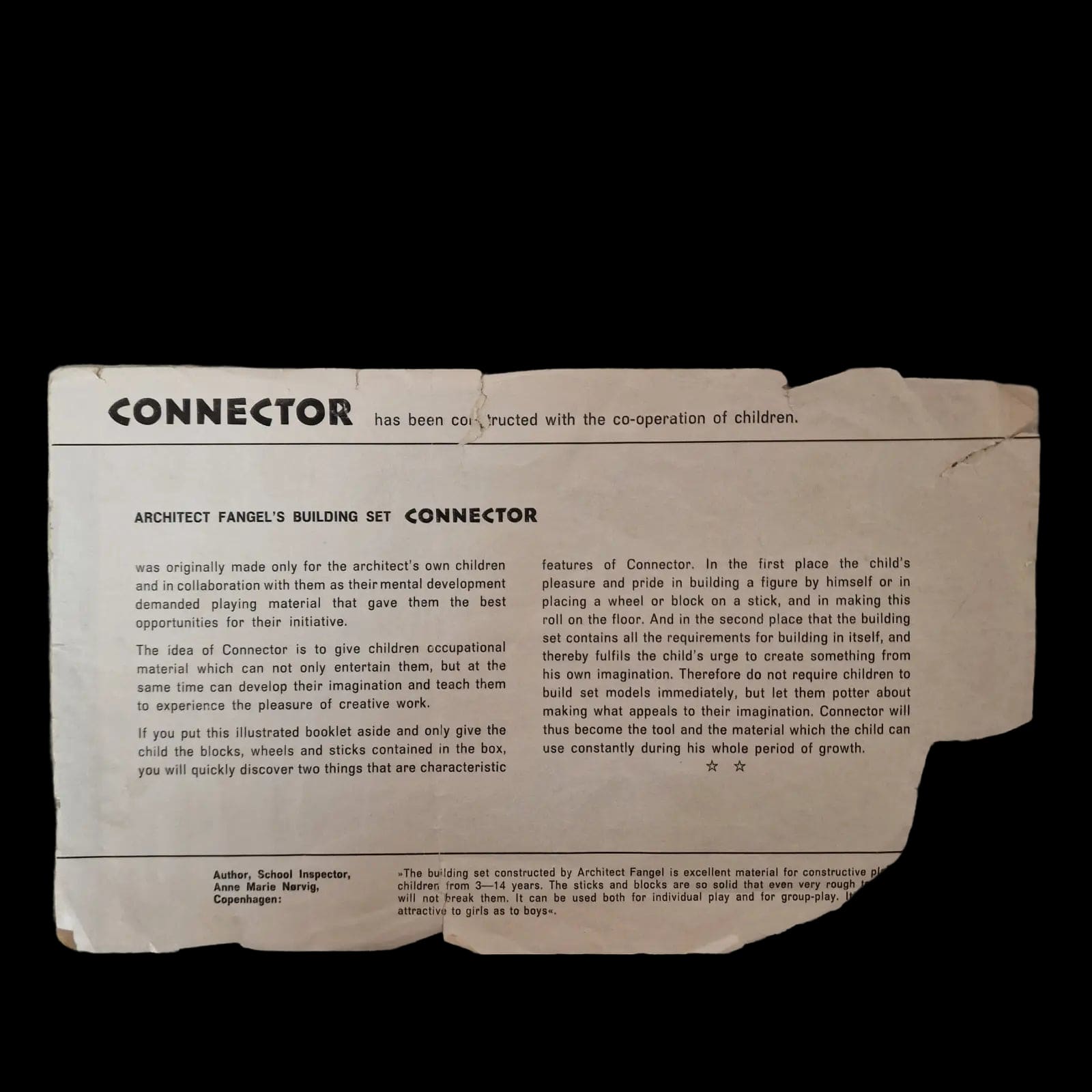 Antique Connector Willy Fangels 151 Construction Set