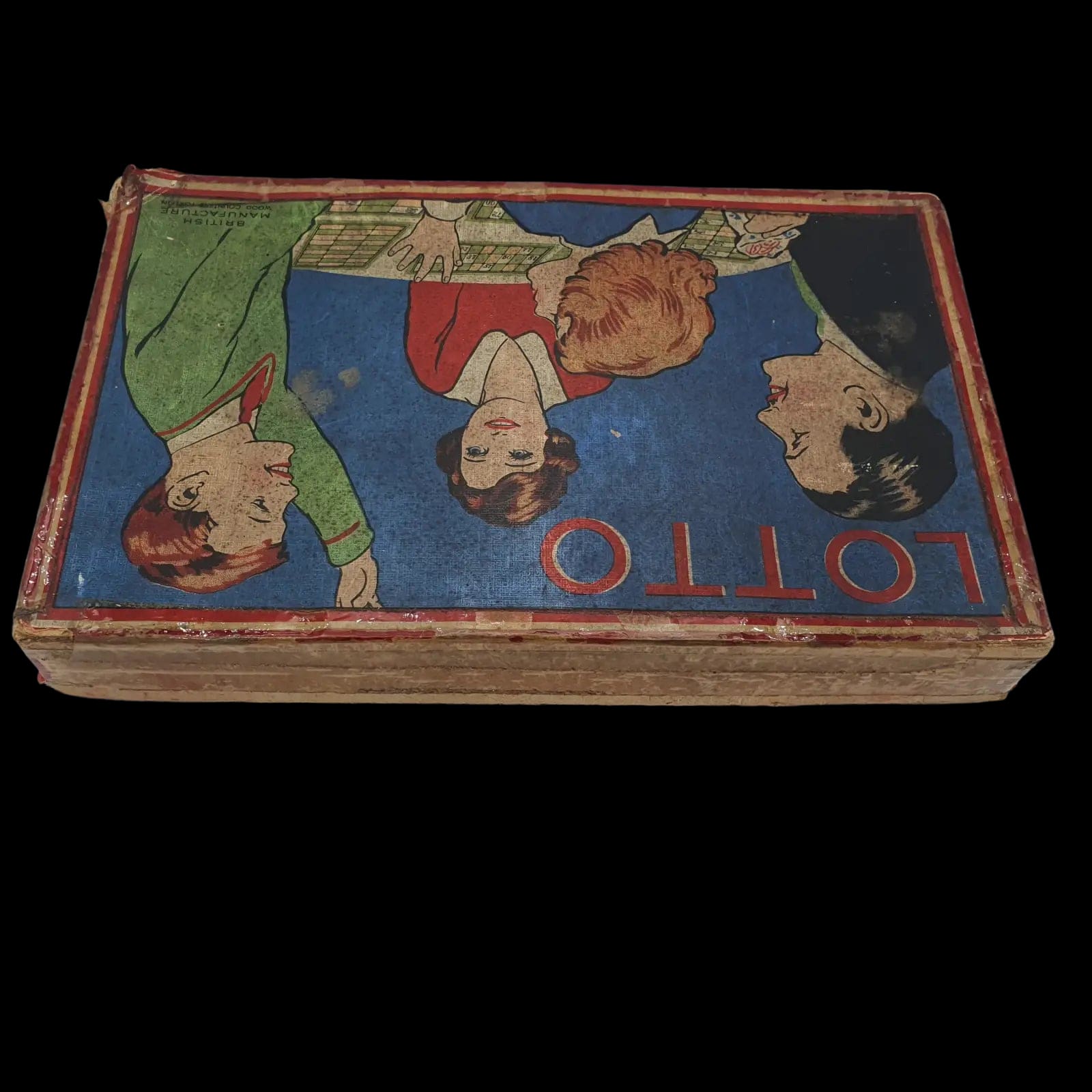 Antique Spears Games Wood Counters Foreign Lotto Boxed