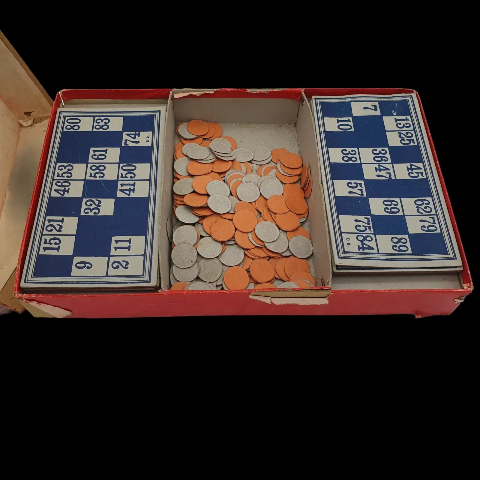 Antique Spears Games Wood Counters Foreign Lotto Boxed