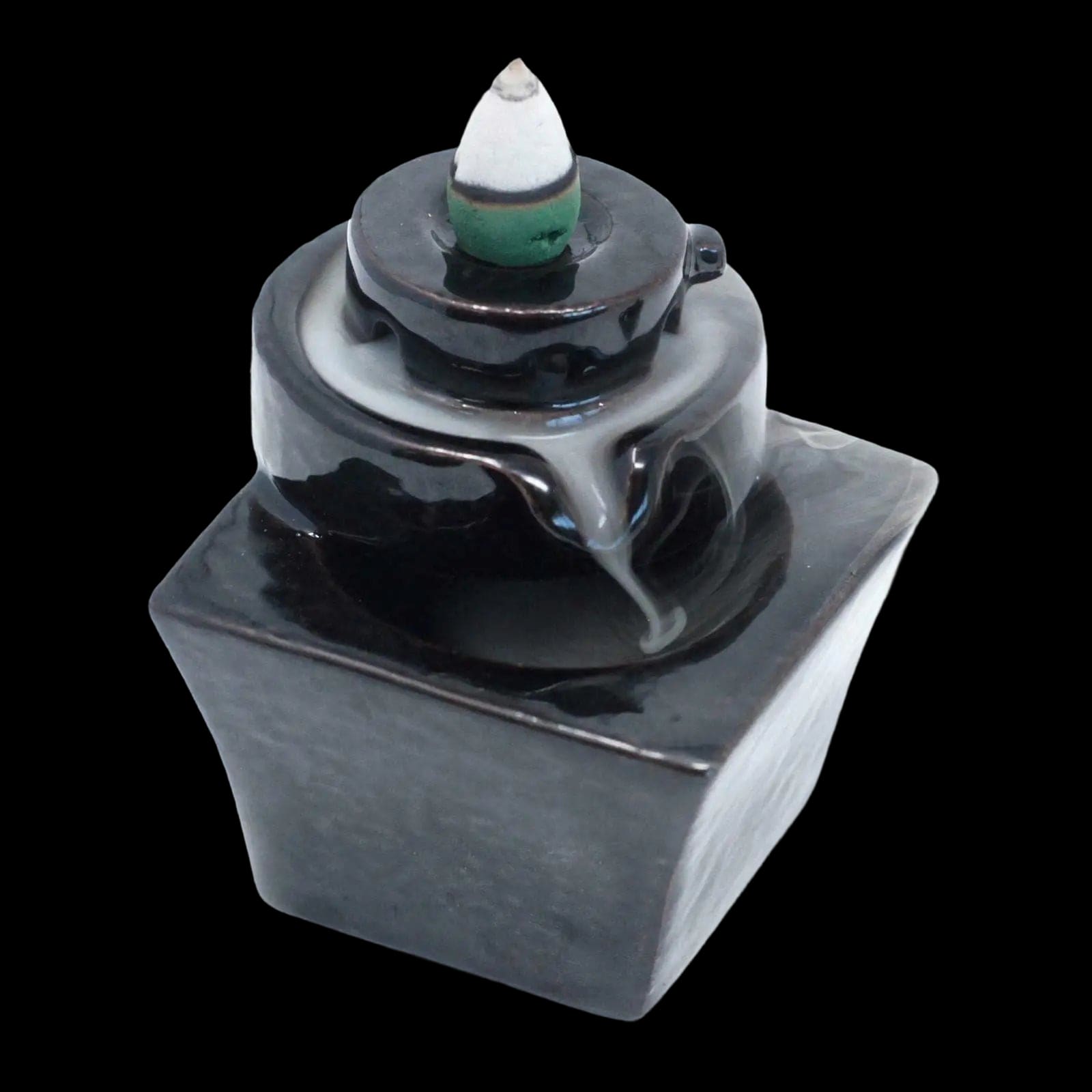 Back Flow Incense Burner - Round To Square - Ancient Wisdom