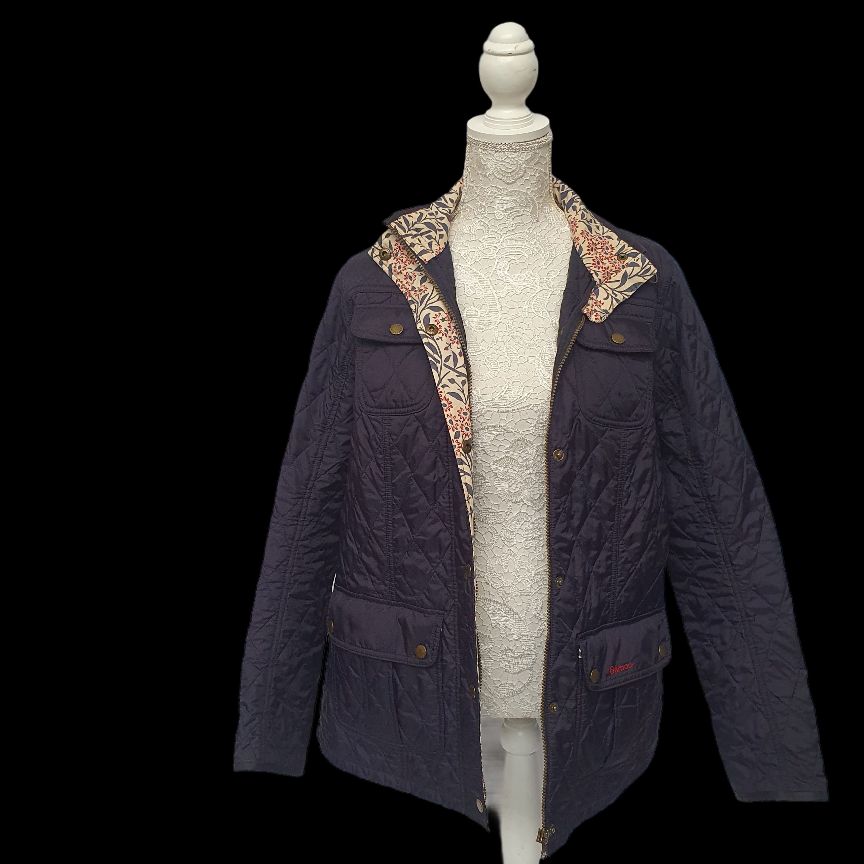 Barbour Womens Blue Quilted Utility Jacket - Morris &