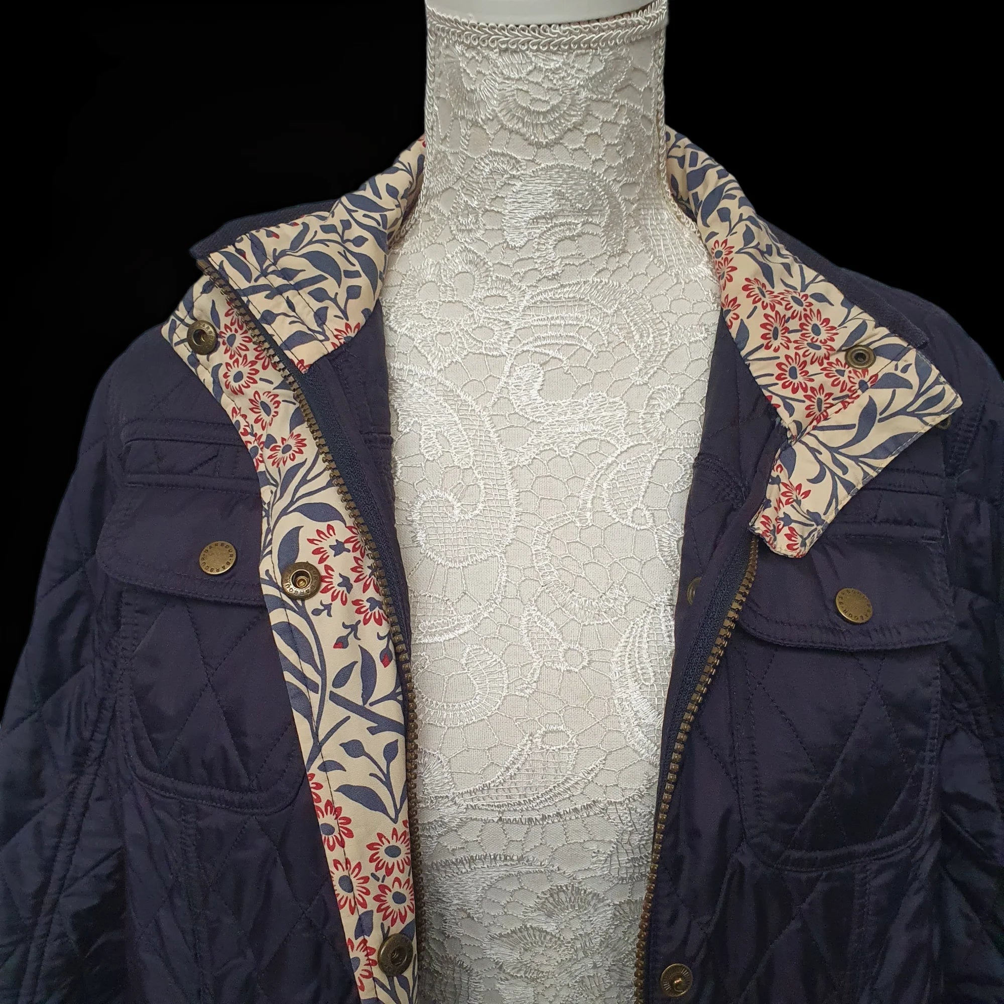 Barbour Womens Blue Quilted Utility Jacket - Morris &