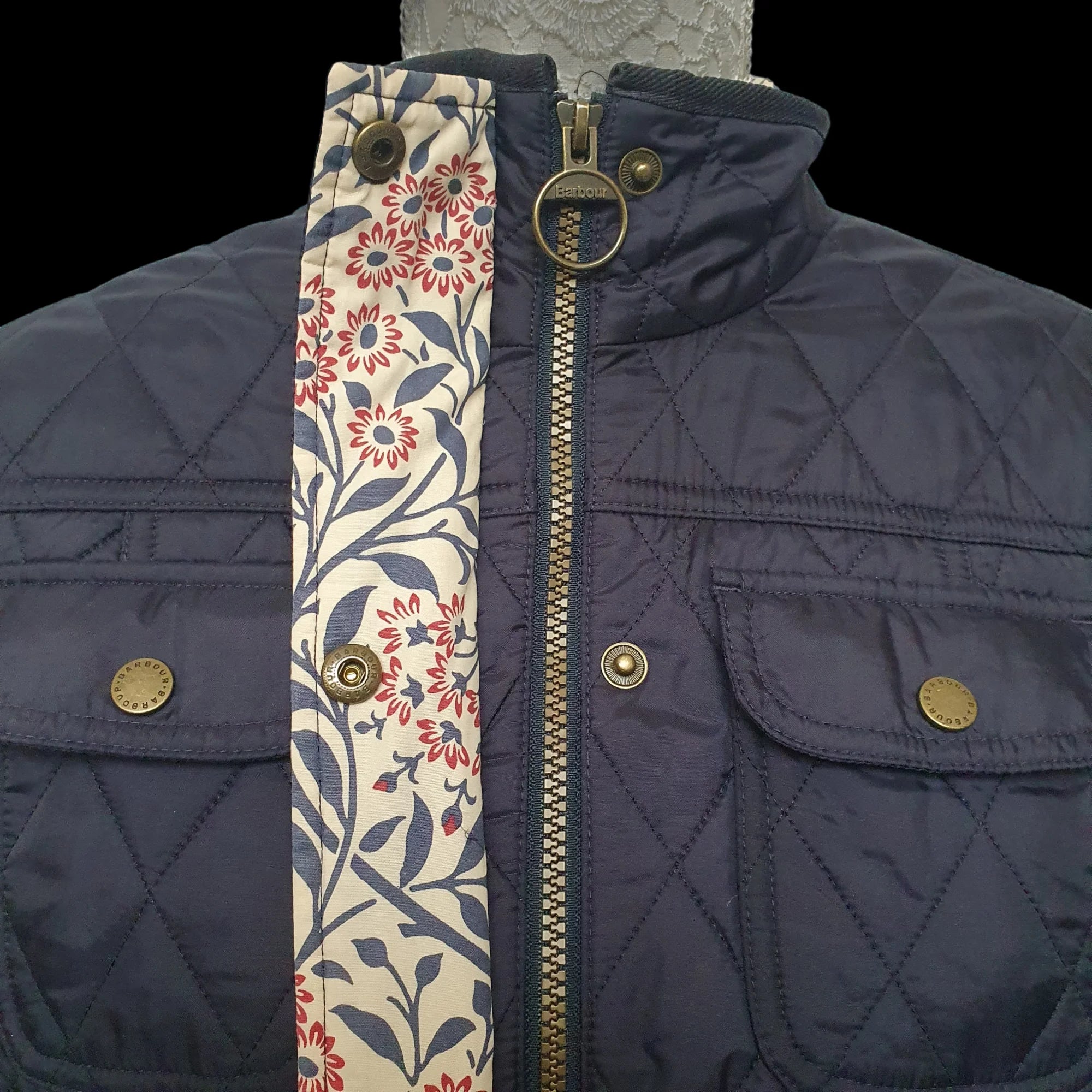 Barbour Womens Blue Quilted Utility Jacket - Morris &