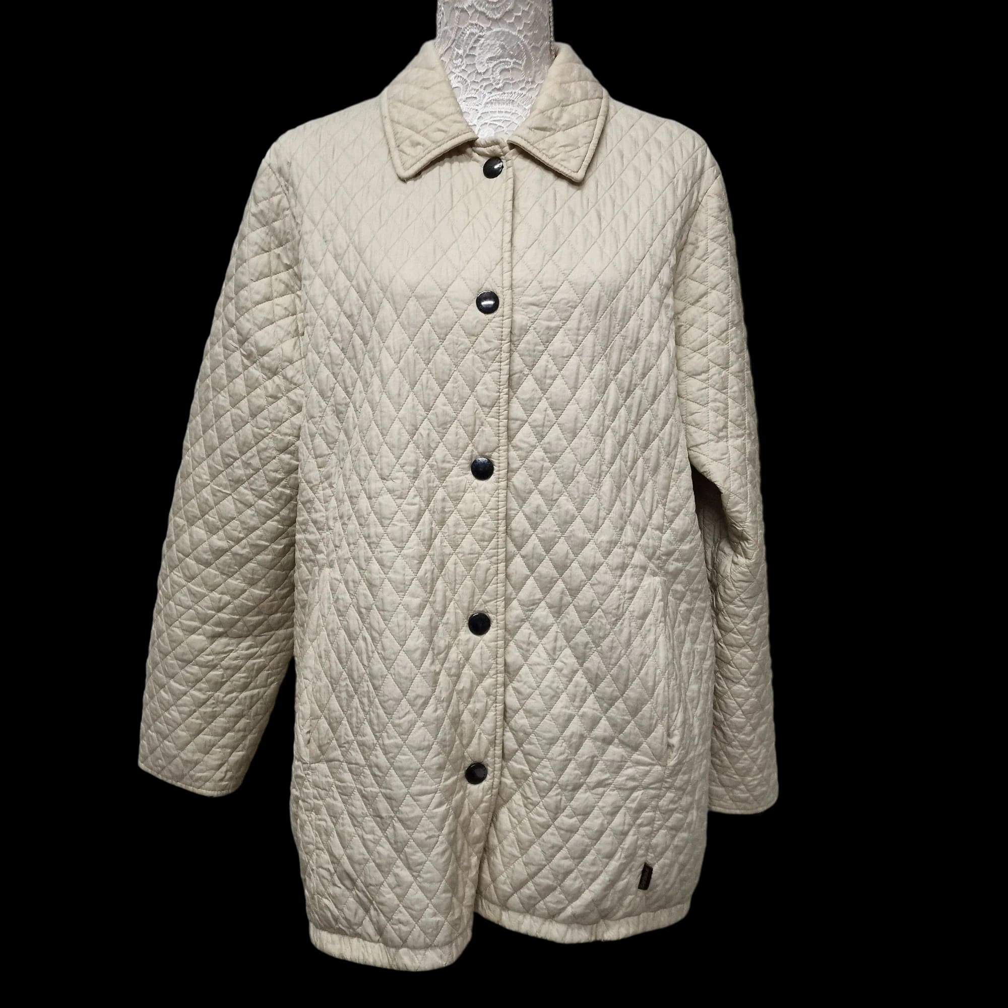 Barbour Womens Cream Quilted Utility Jacket UK 12 - Coats &