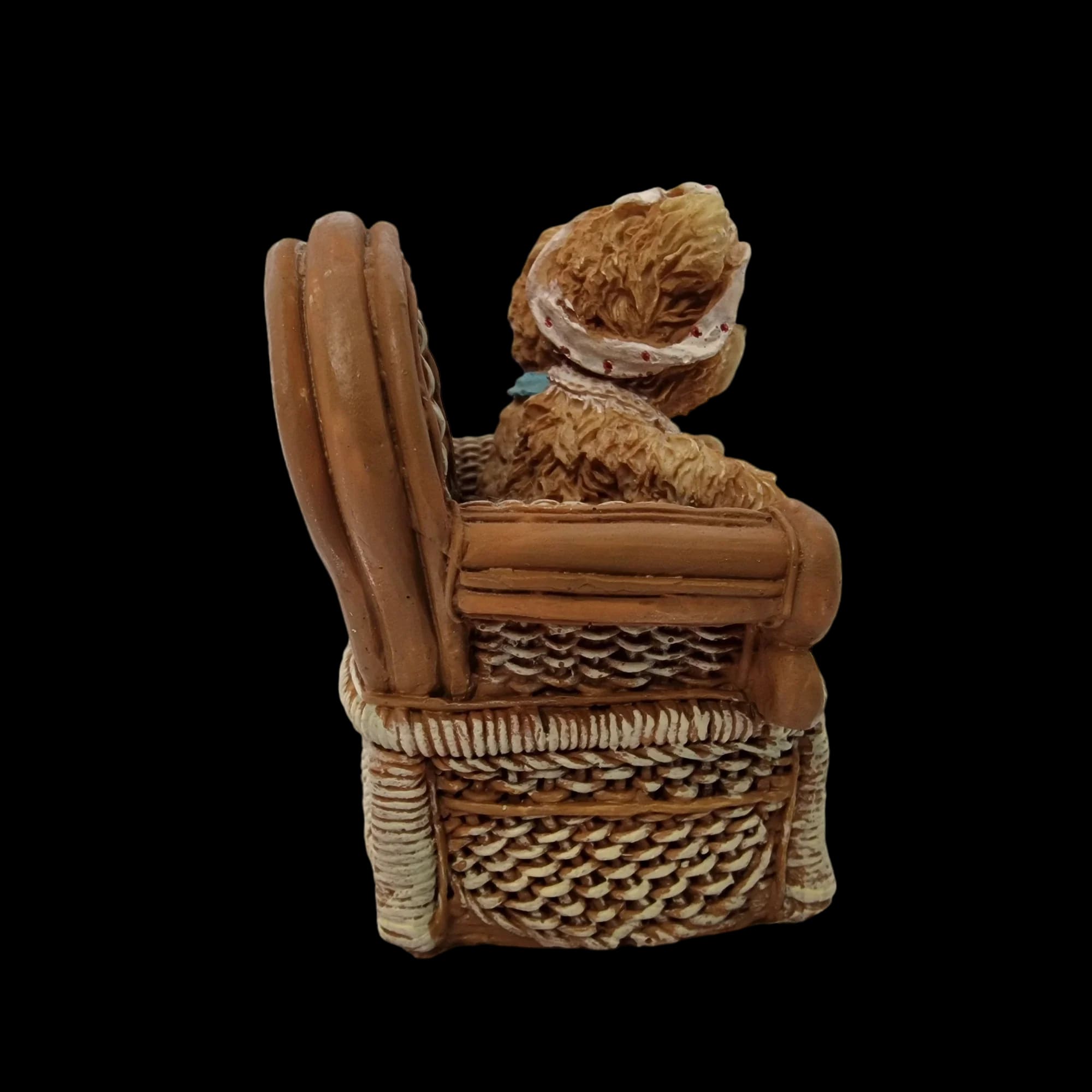 Bears Sat On Sofa Ceramic Collectors Bear Figurine