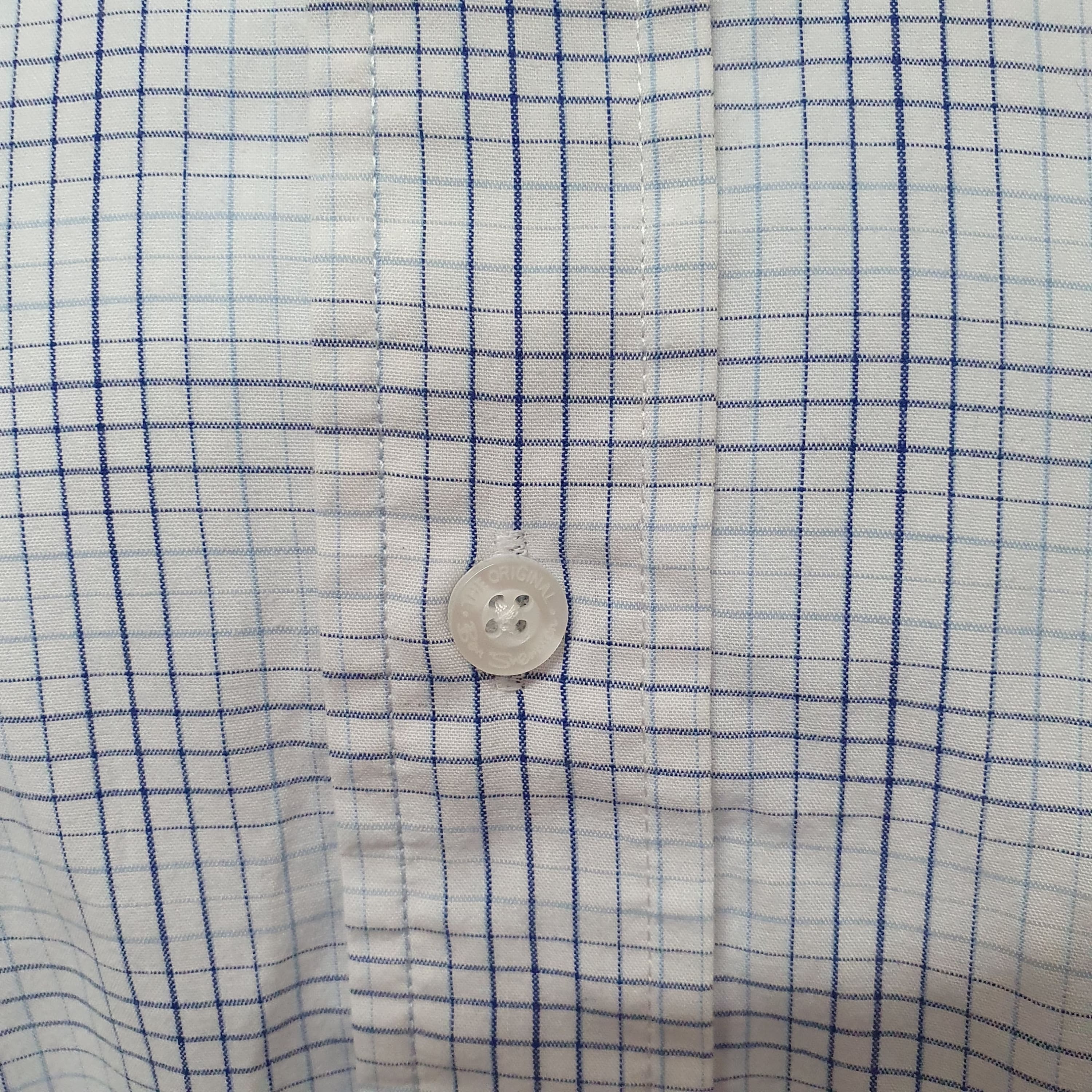 Ben Sherman Blue Check Mens Shirt - Long Sleeve Button Down