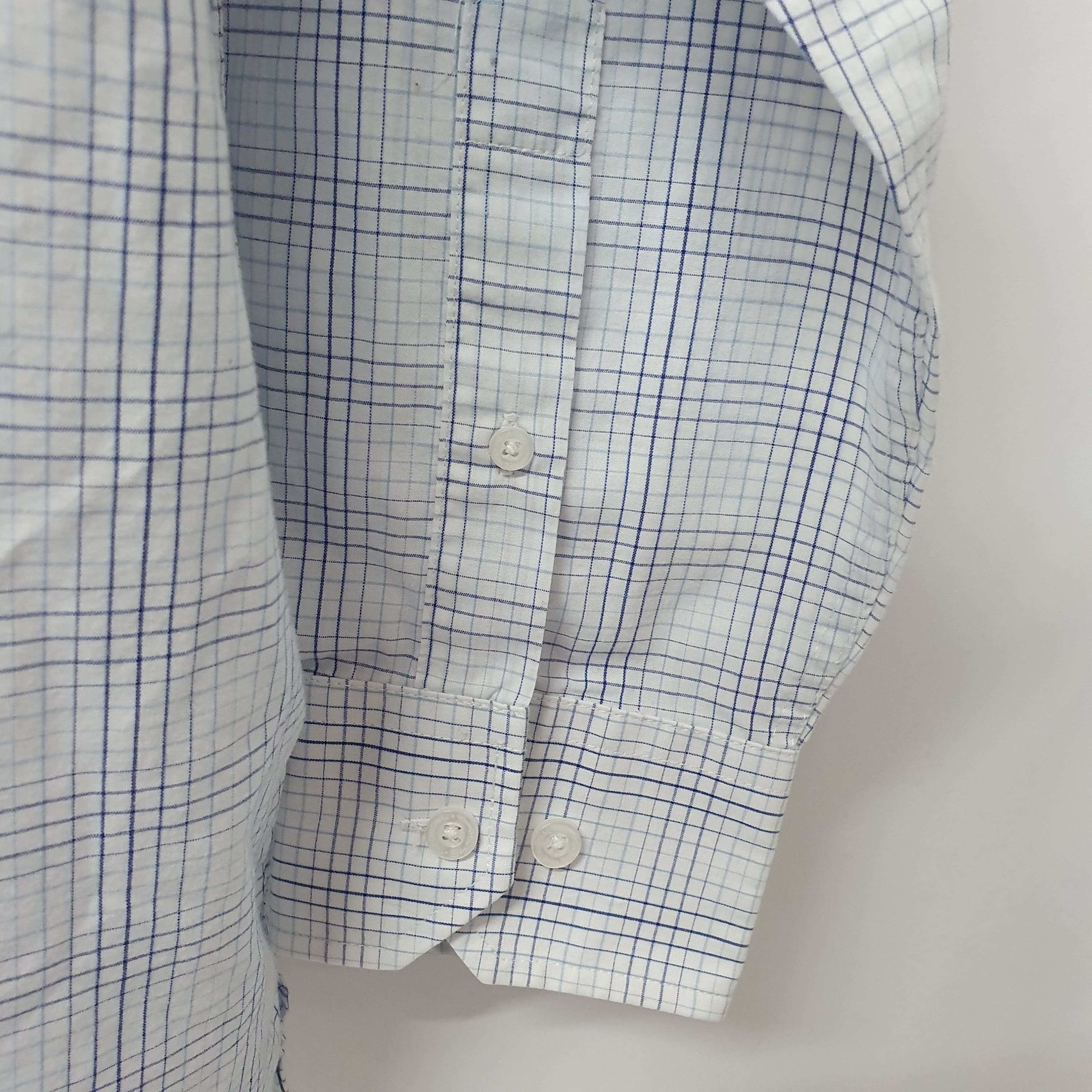 Ben Sherman Blue Check Mens Shirt - Long Sleeve Button Down