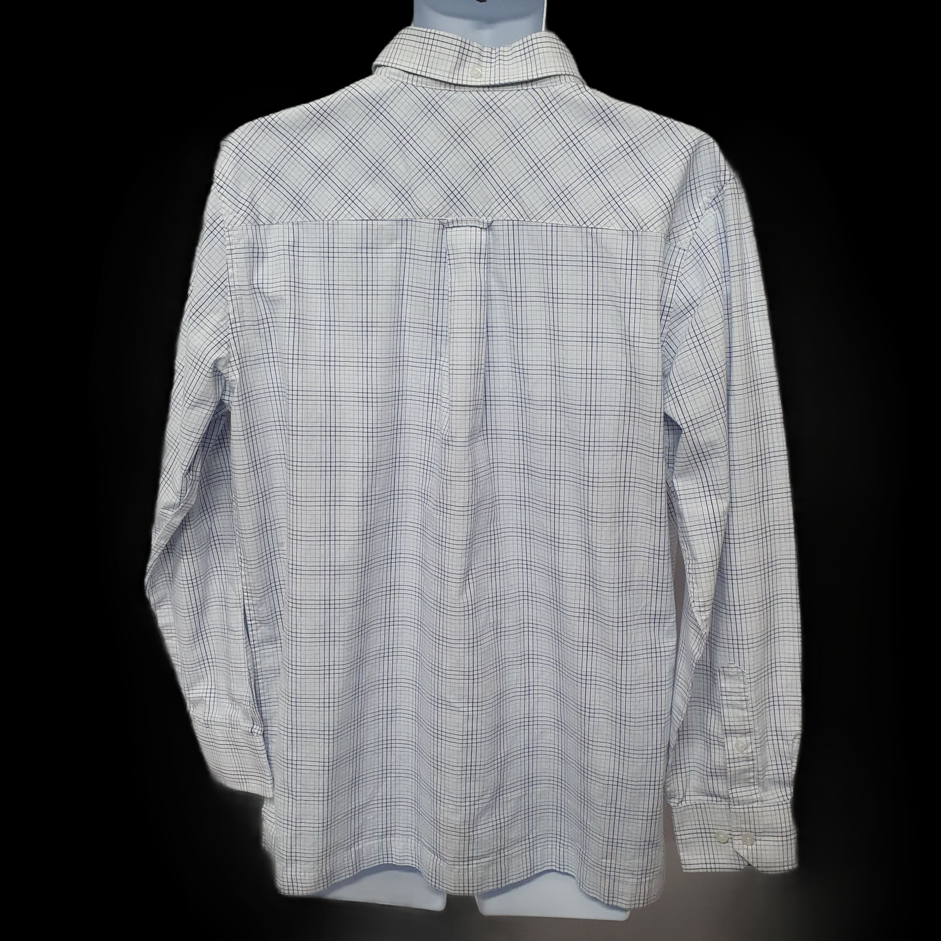 Ben Sherman Blue Check Mens Shirt - Long Sleeve Button Down