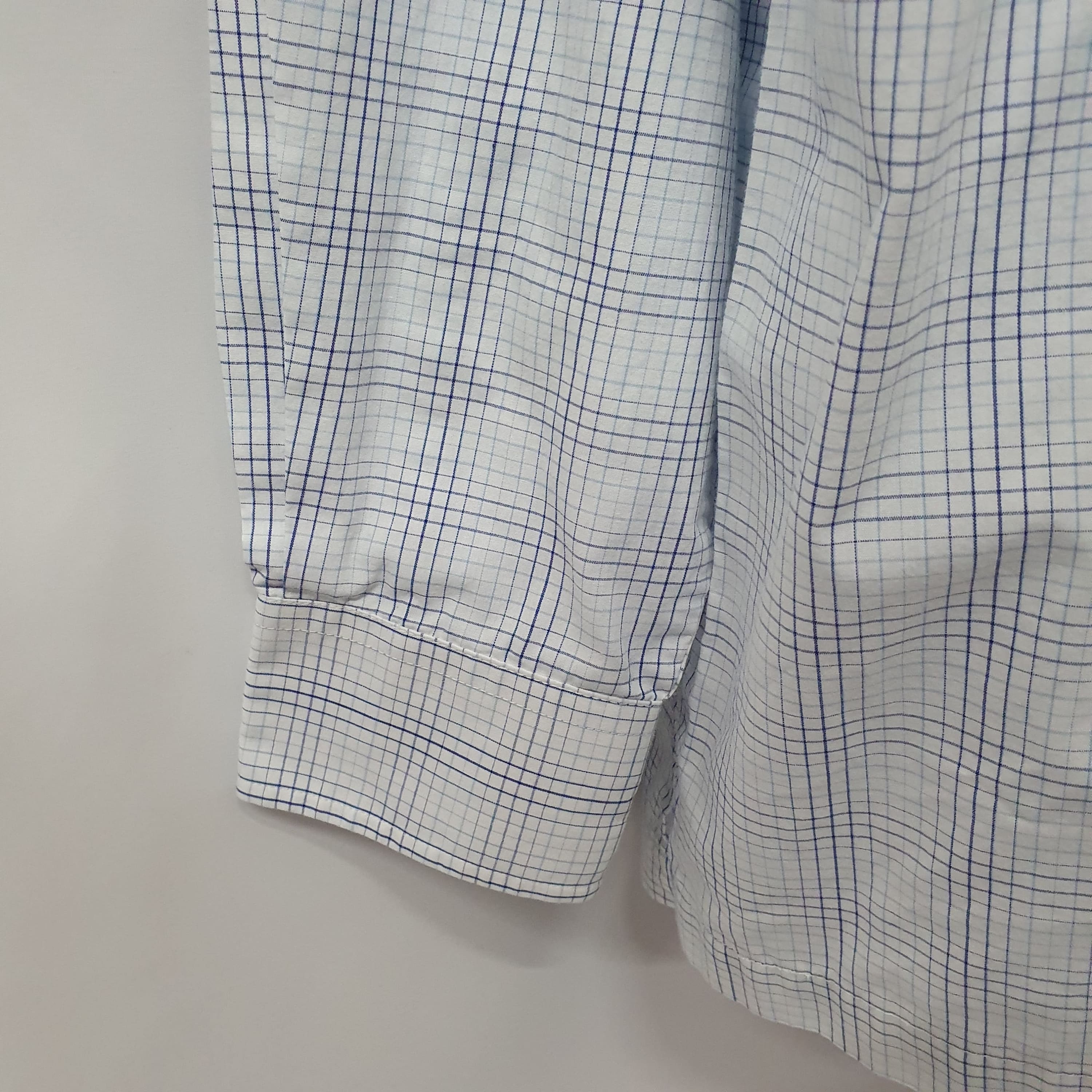 Ben Sherman Blue Check Mens Shirt - Long Sleeve Button Down