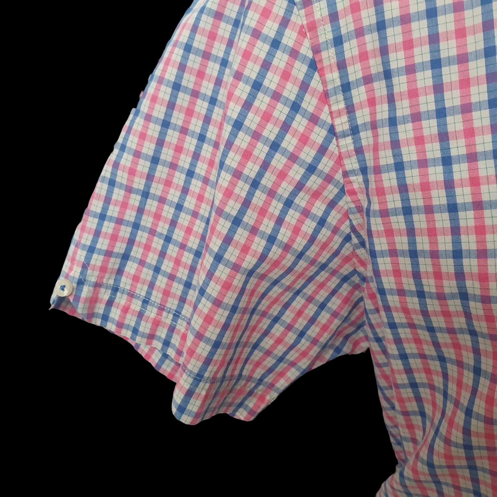 Ben Sherman Heritage Pink Blue White Check Short Sleeve