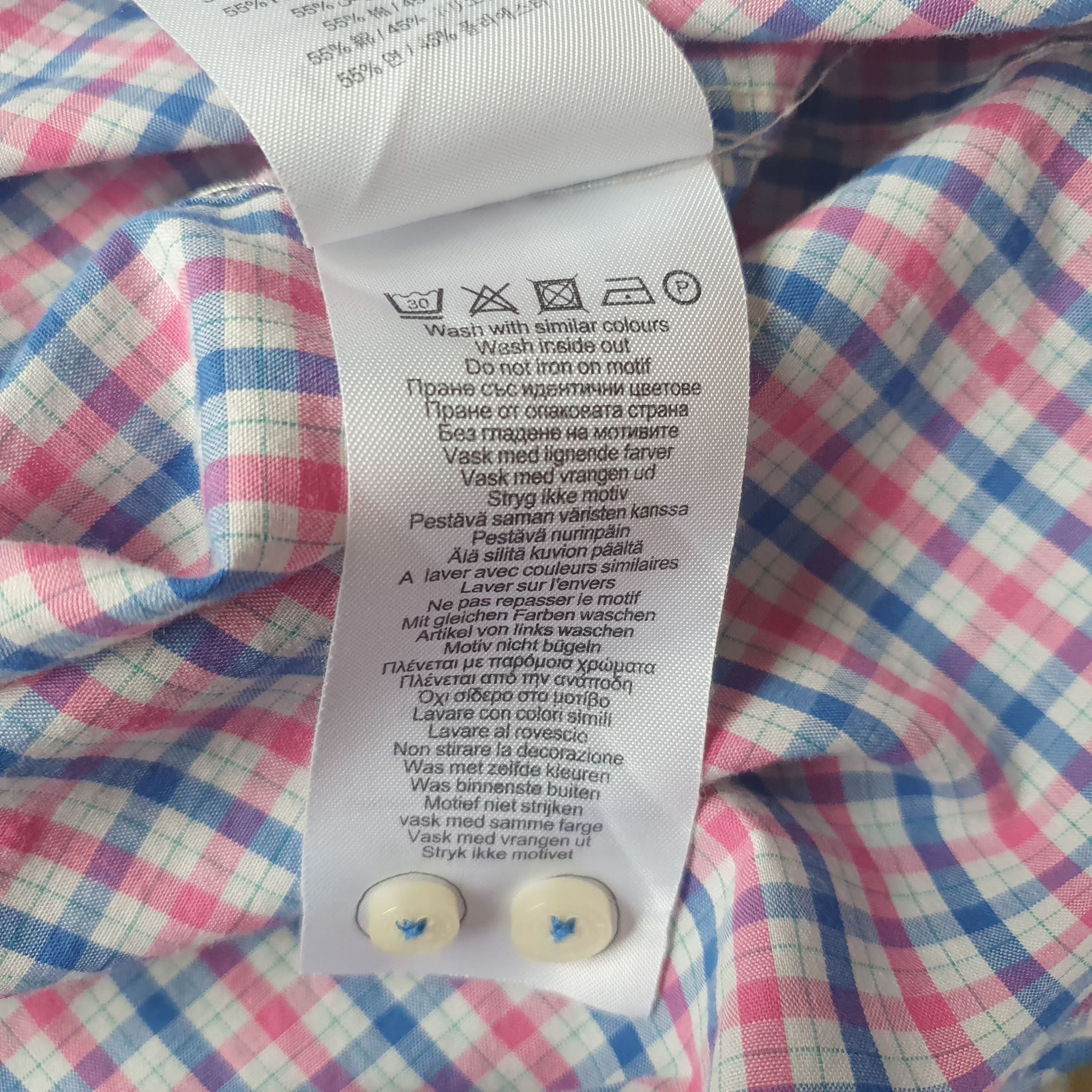 Ben Sherman Heritage Pink Blue White Check Short Sleeve