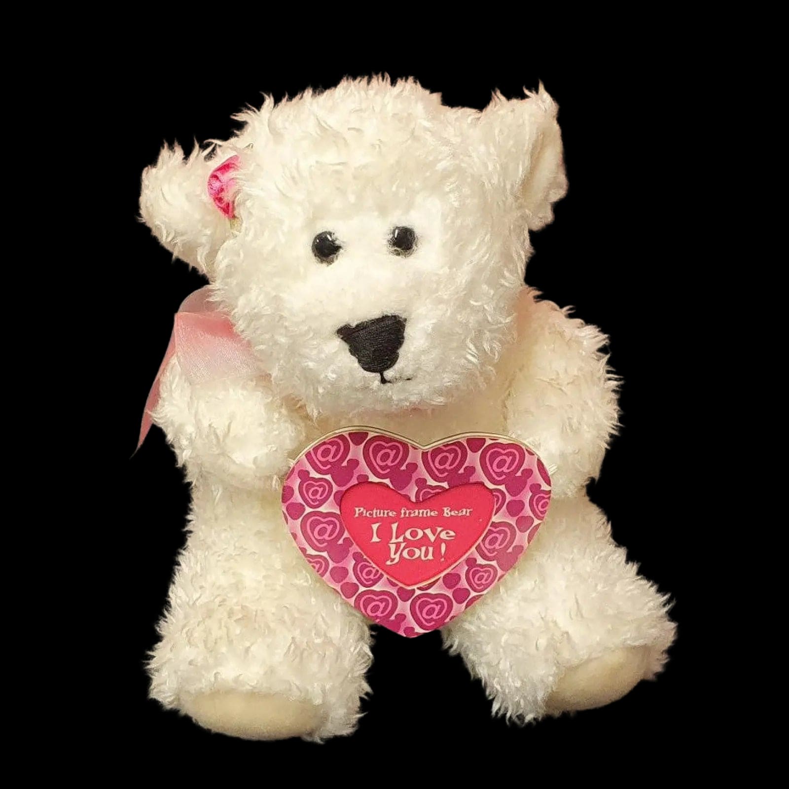 Birthdays White Plush Bear Soft Toy Holding Love Heart