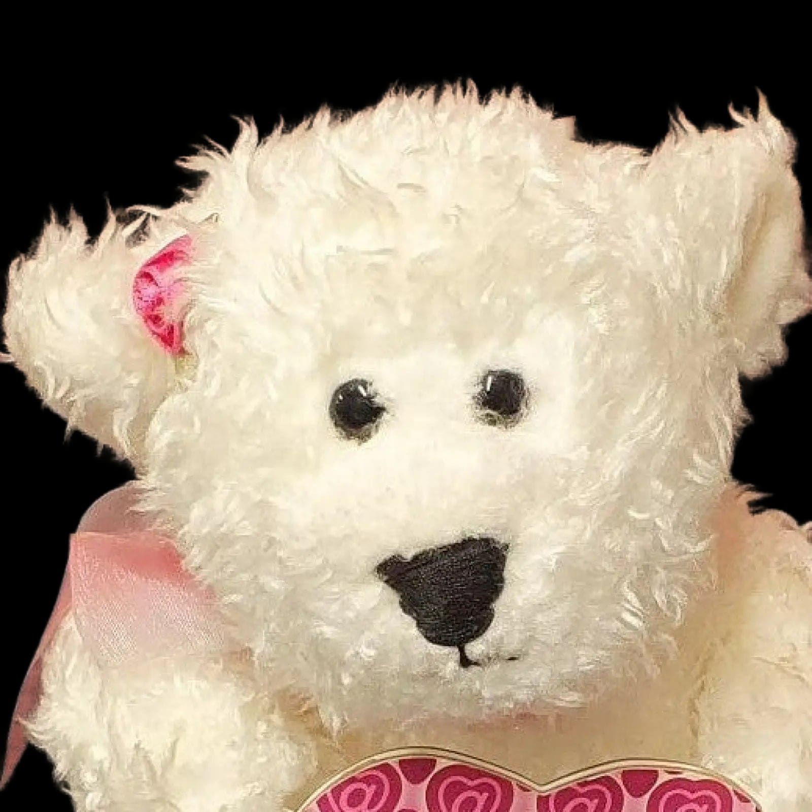 Birthdays White Plush Bear Soft Toy Holding Love Heart