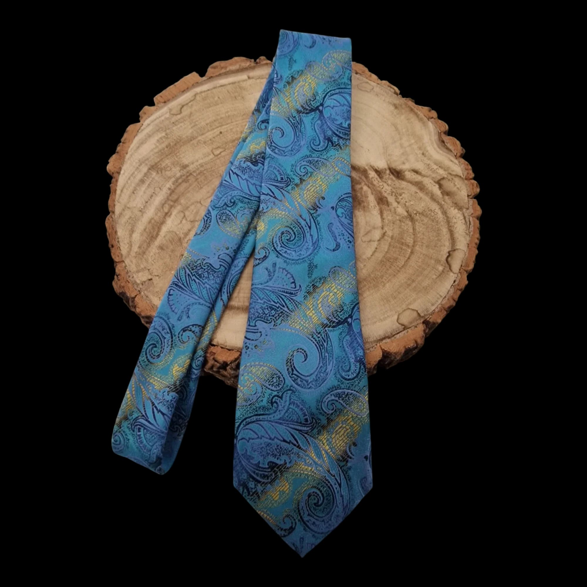 Blue Paisley Italian Silk Necktie - Ties - HI-TIE - 1 - 2859