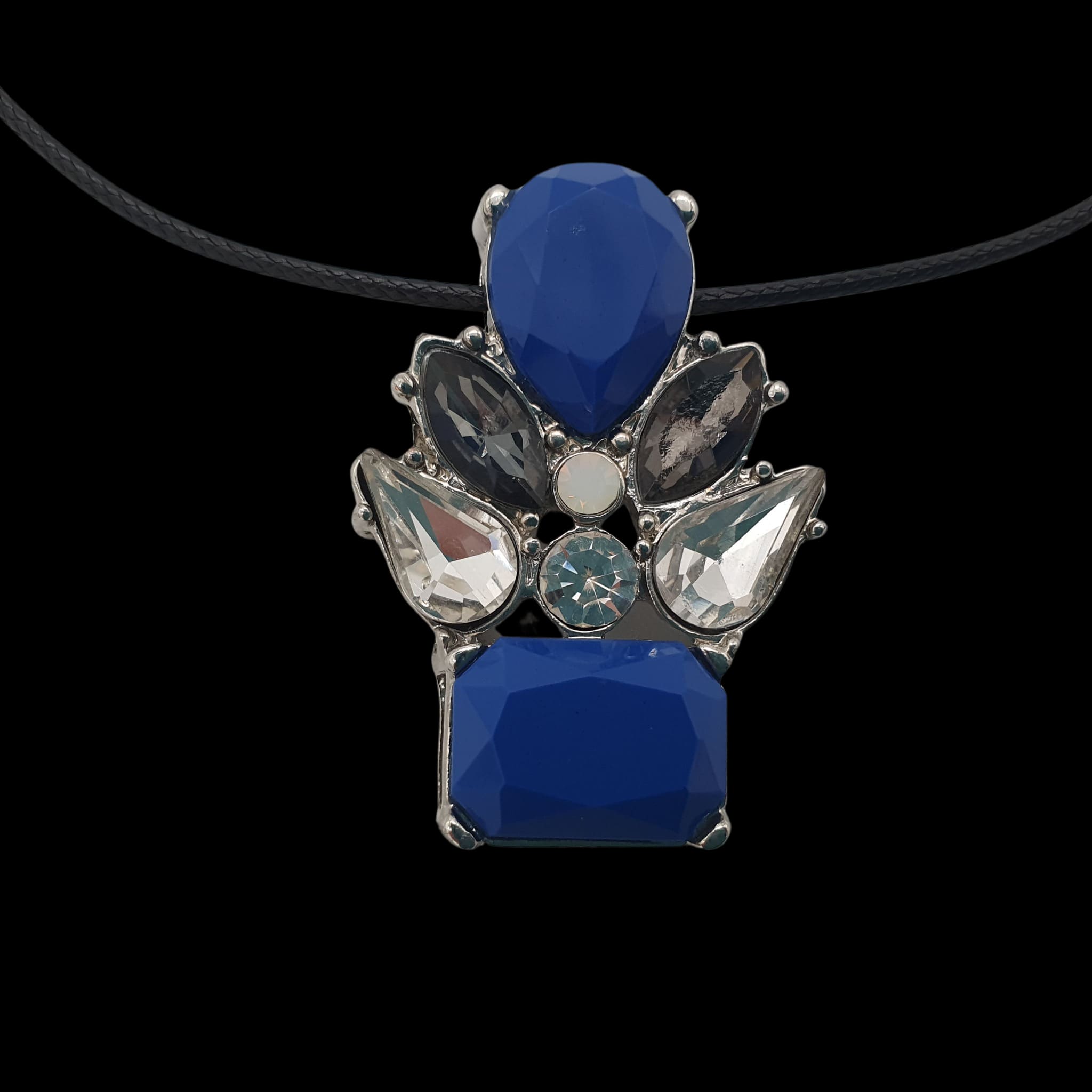 Blue Statement Decor Necklace Pendant Charm Handmade