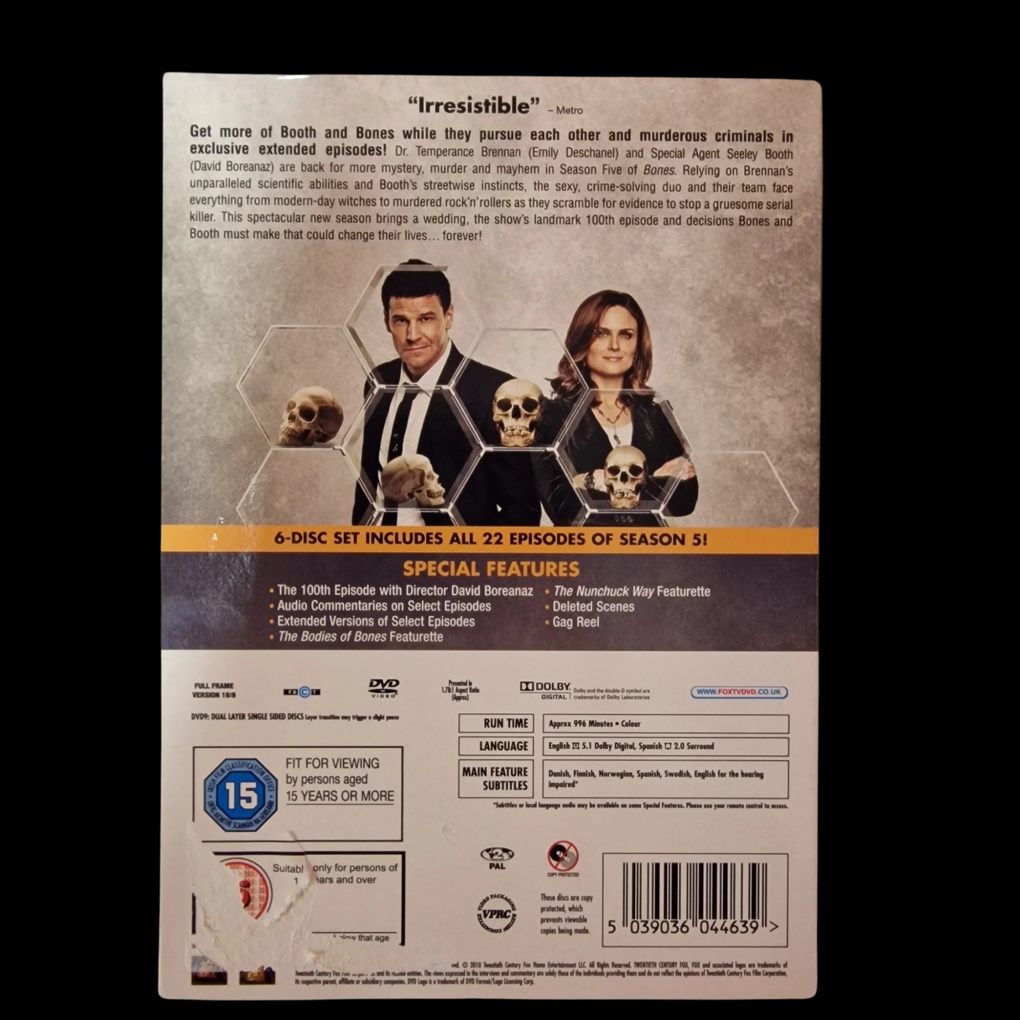 Bones Fifth Season - Preloved - DVD - Fox Television - 3
