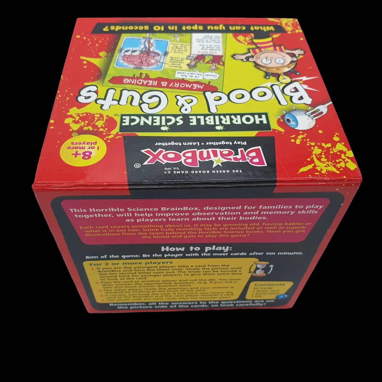 Brainbox Blood & Guts Boxed Board Game 2012 Age 8 + - Games