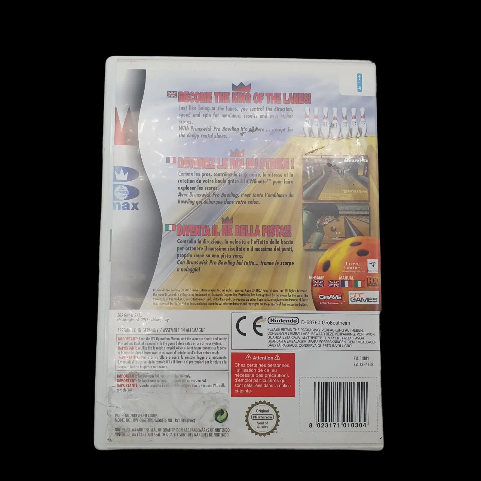 Brunswick Pro Bowling Nintendo Wii 505 Games 2007 Video