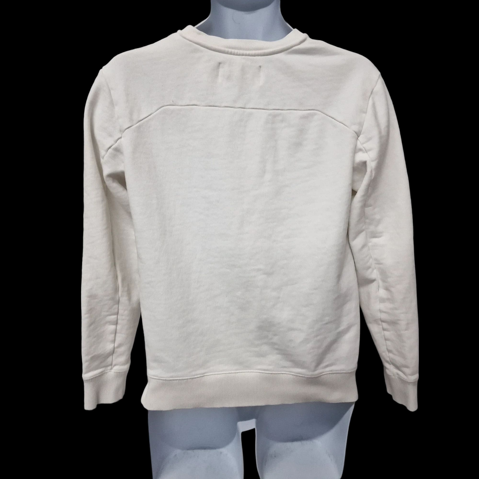 Calvin Klein Unisex White Crew Neck Jumper UK Small