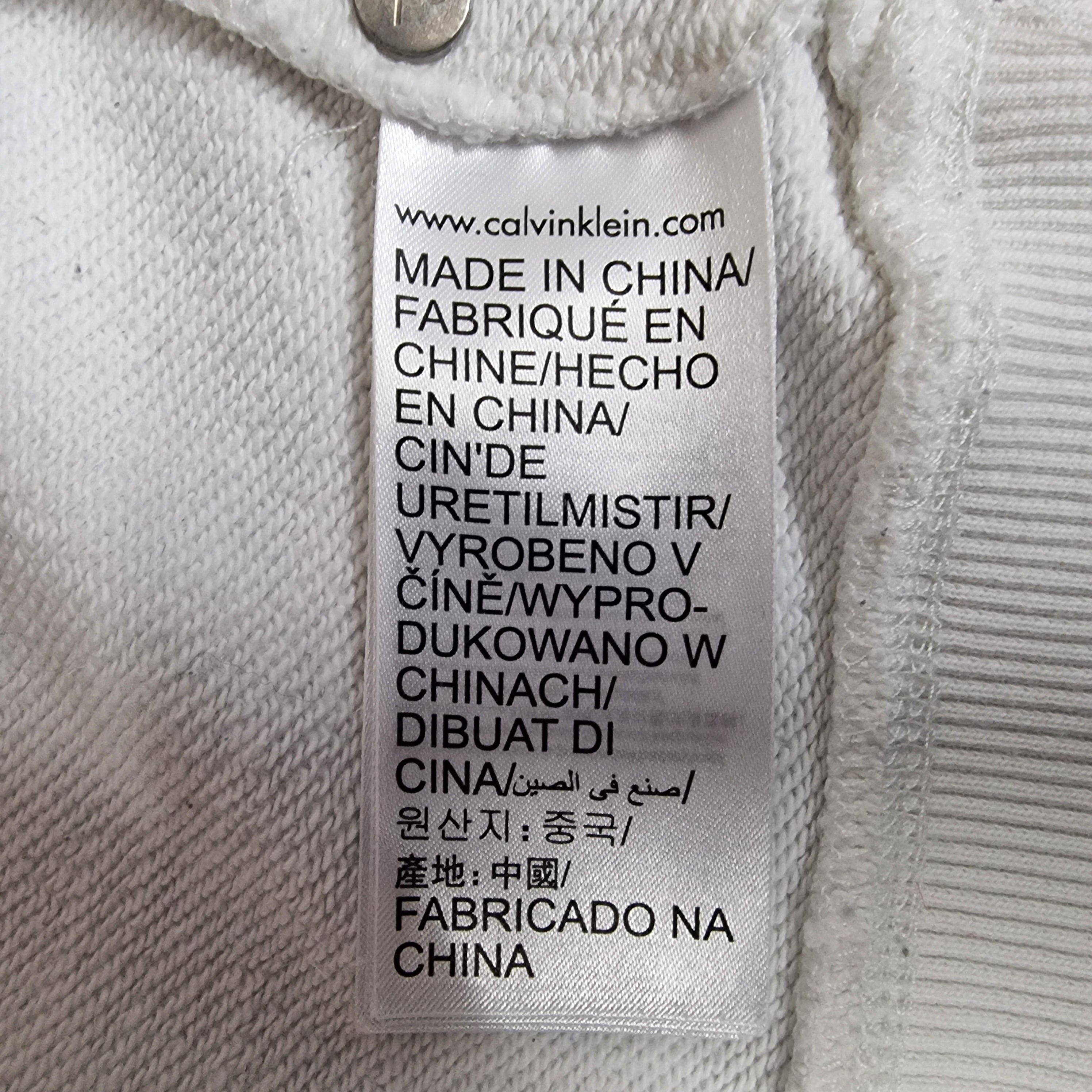 Calvin Klein Unisex White Crew Neck Jumper UK Small