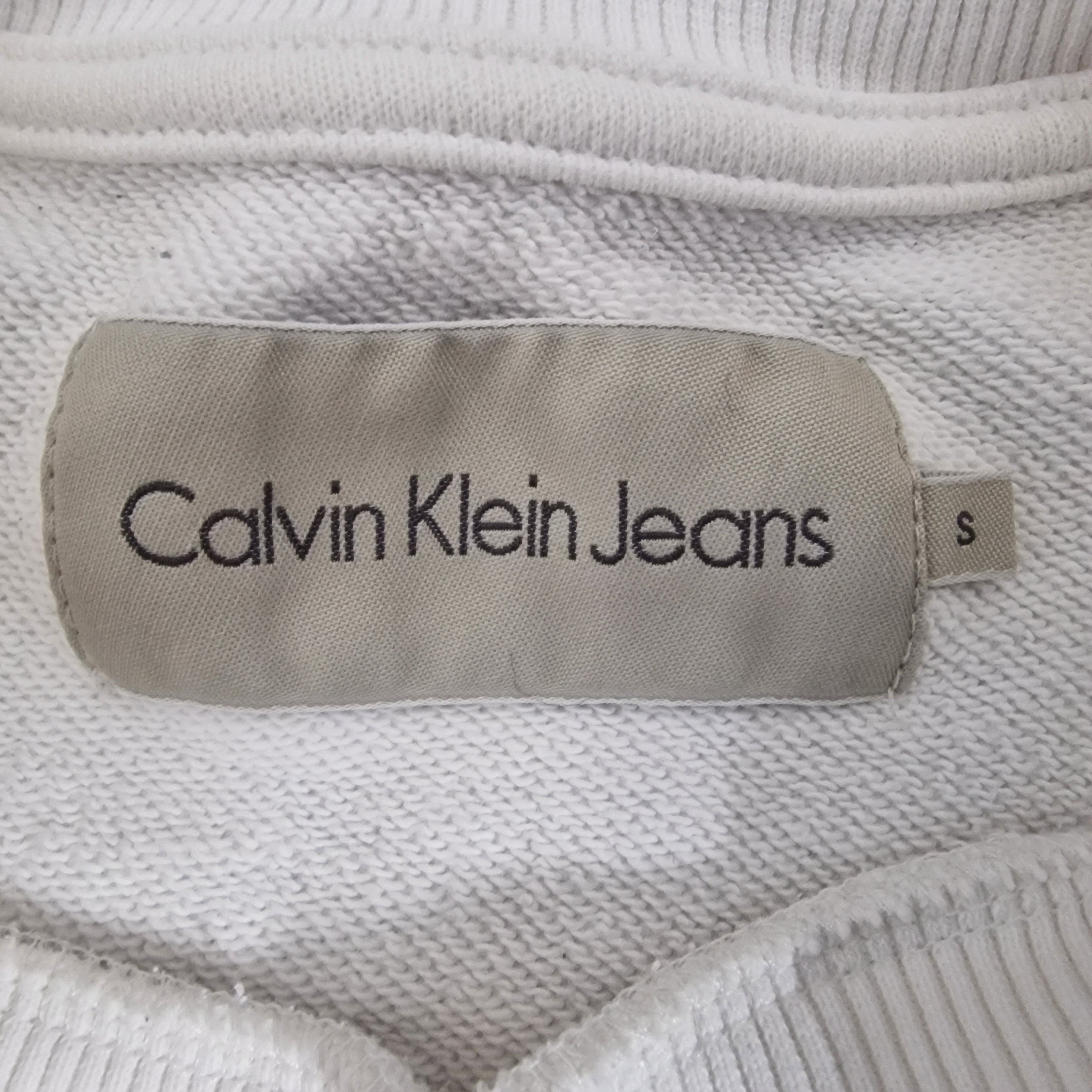 Calvin Klein Unisex White Crew Neck Jumper UK Small