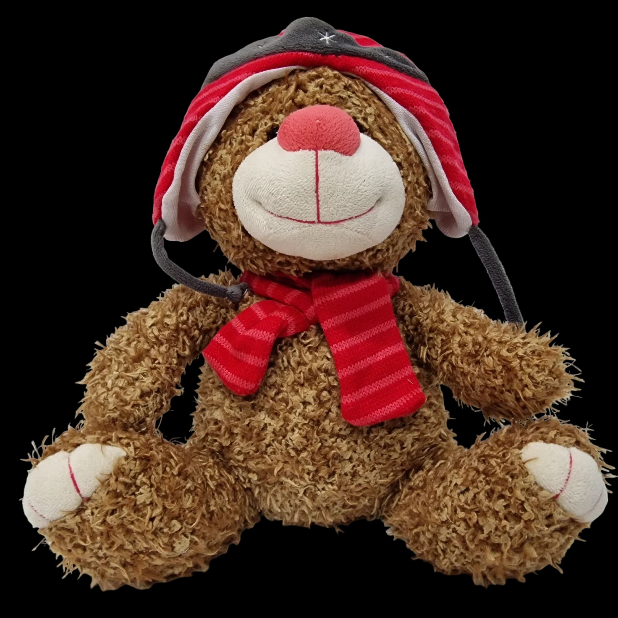 Card Factory Brown Teddy Bear Plush Soft Toy Red Nose