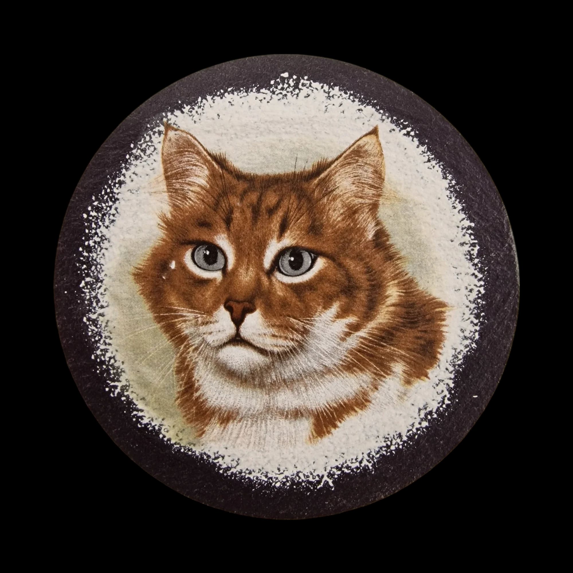 Cat Slate Mug Cup Coasters Set Of 4 Round Felt Nonslip