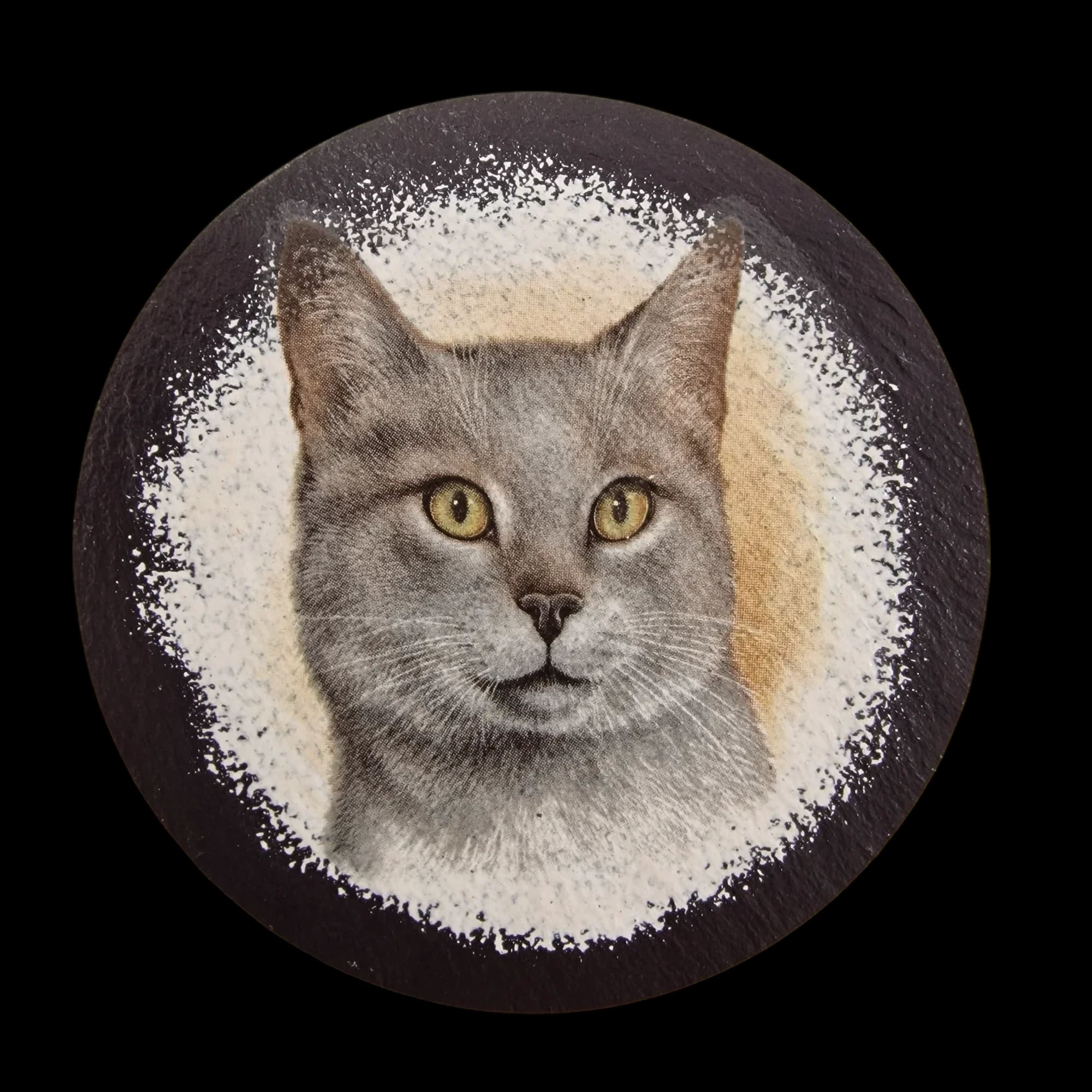 Cat Slate Mug Cup Coasters Set Of 4 Round Felt Nonslip
