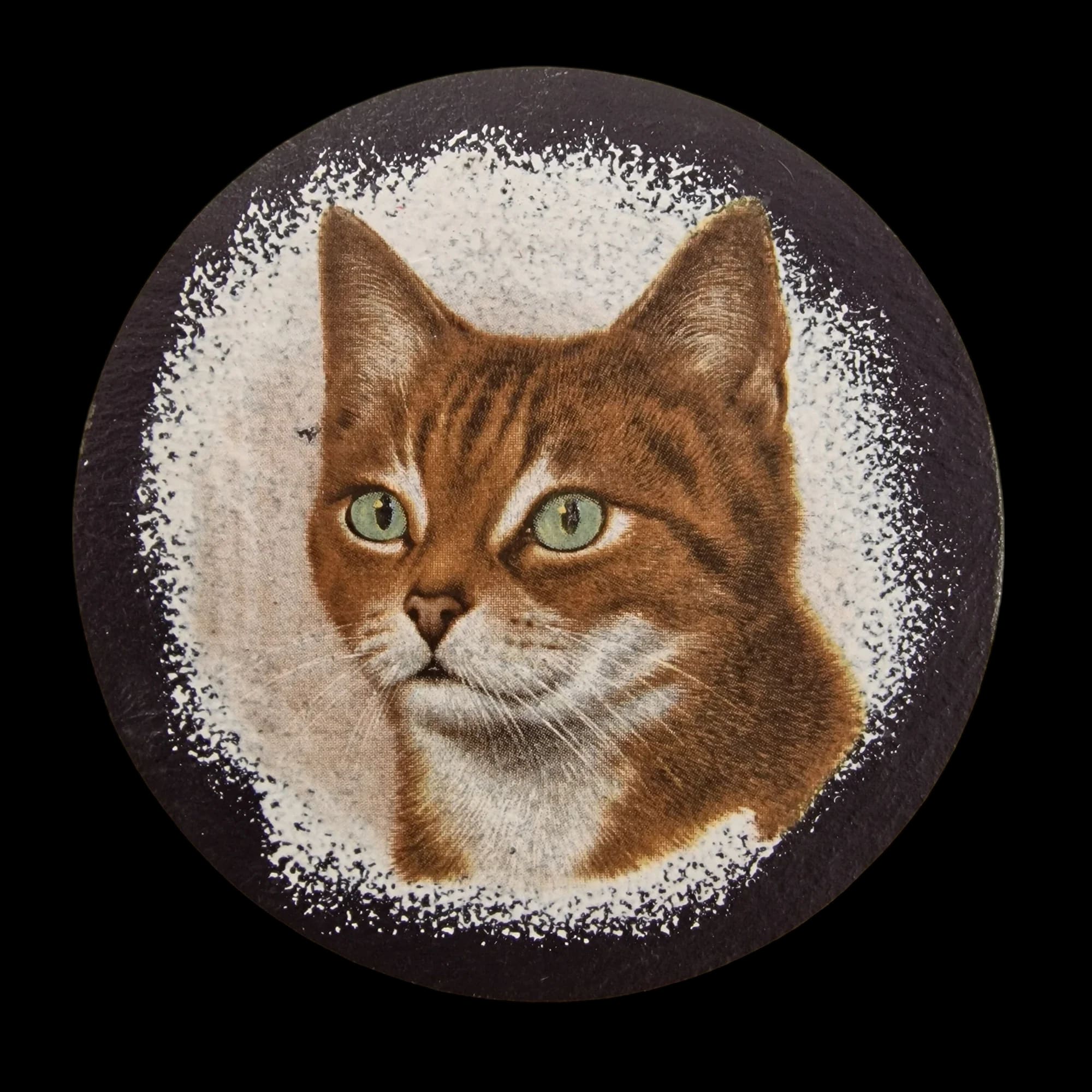 Cat Slate Mug Cup Coasters Set Of 4 Round Felt Nonslip
