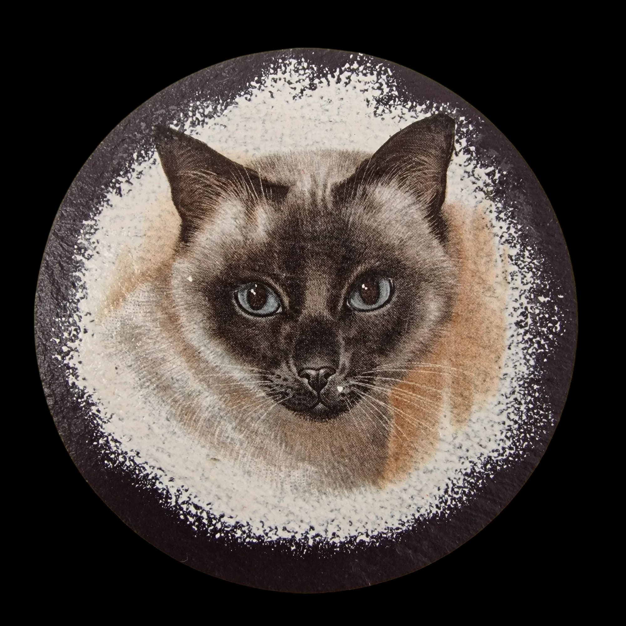 Cat Slate Mug Cup Coasters Set Of 4 Round Felt Nonslip