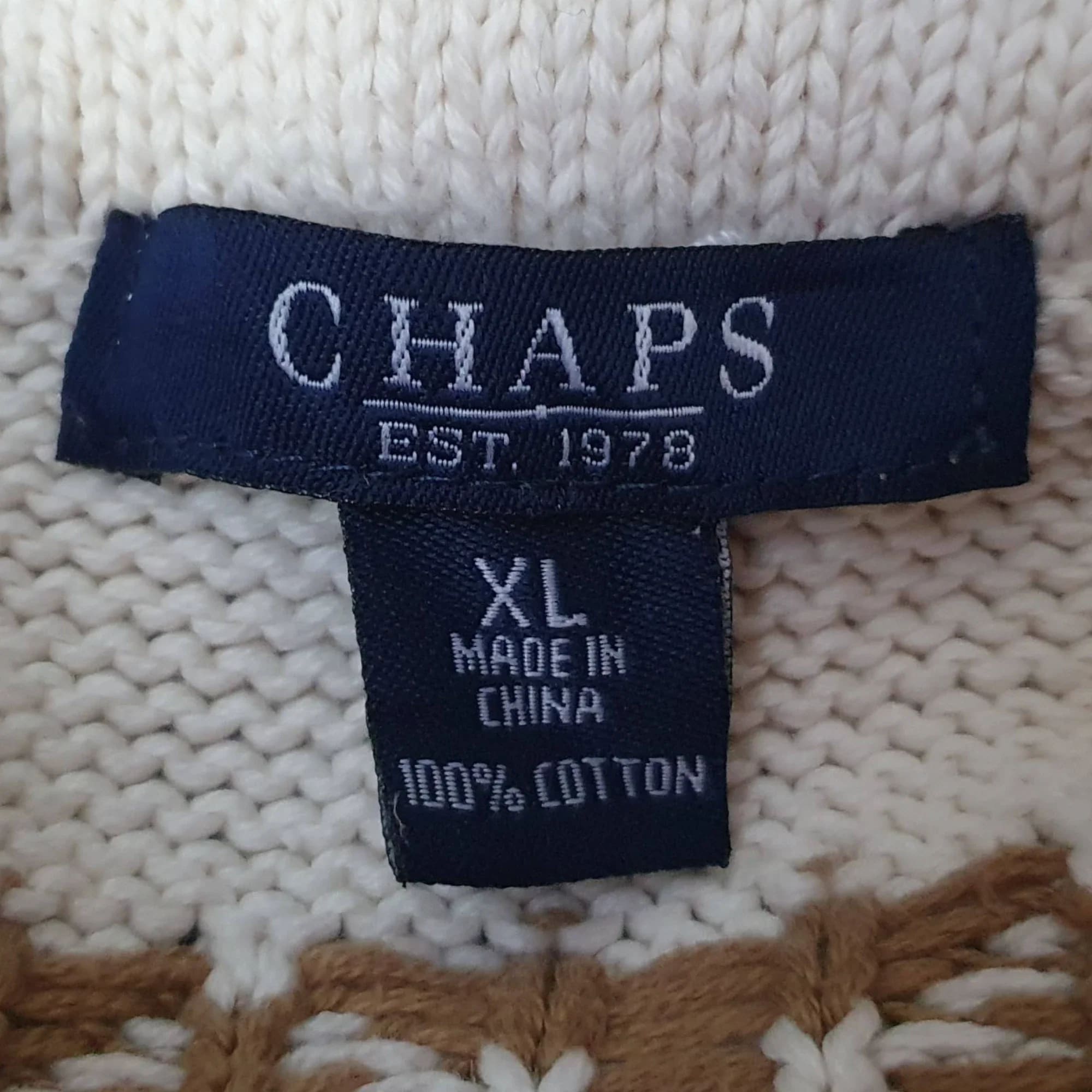 Chaps Womens Vintage Knitted Jumper Funky Pattern Knitwear