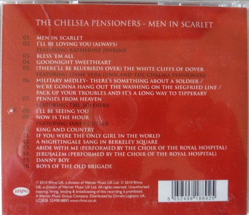 The Chelsea Pensioners - Men In Scarlet (cd) - Preloved