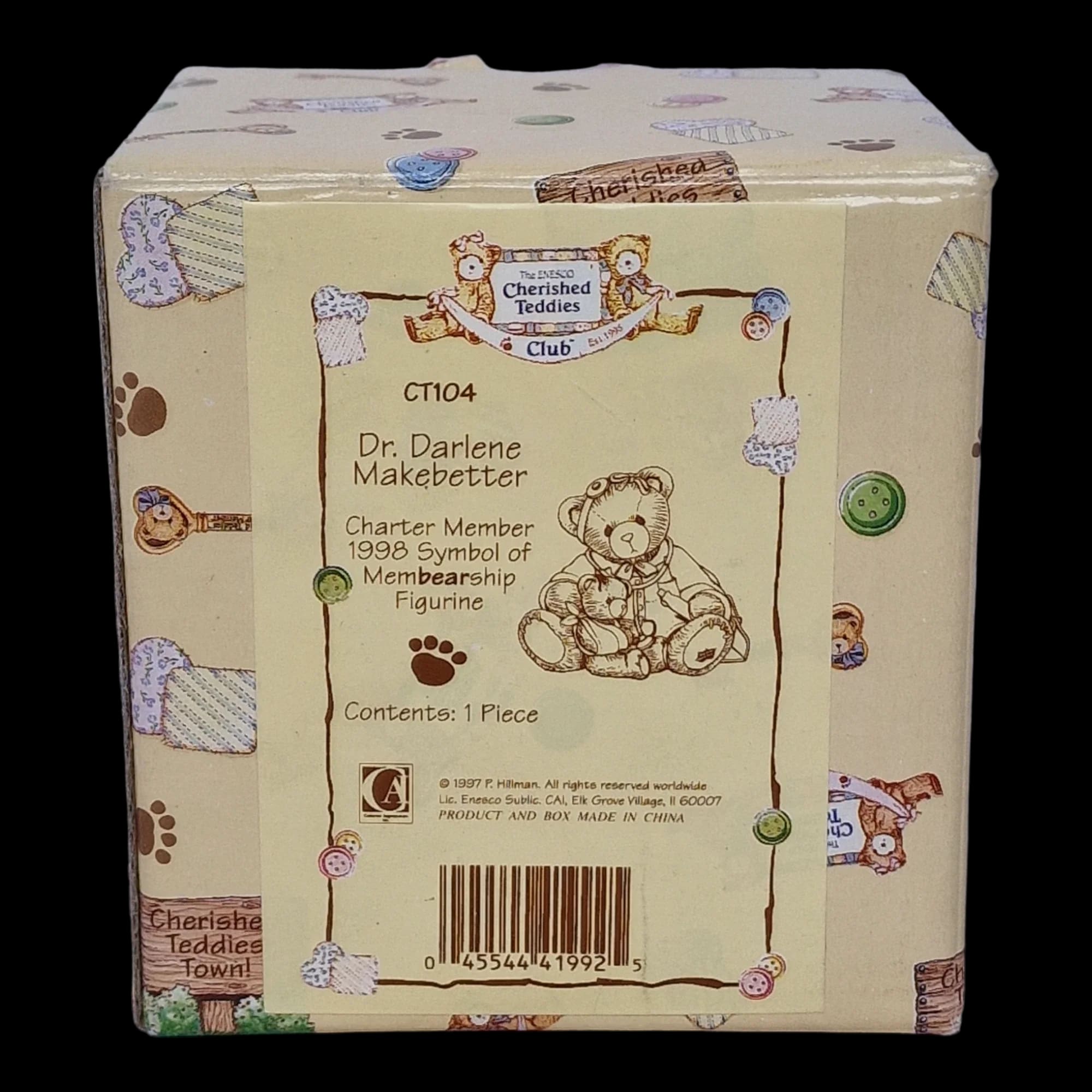 Cherished Teddies Dr Darlene Makebetter Ceramic Bear