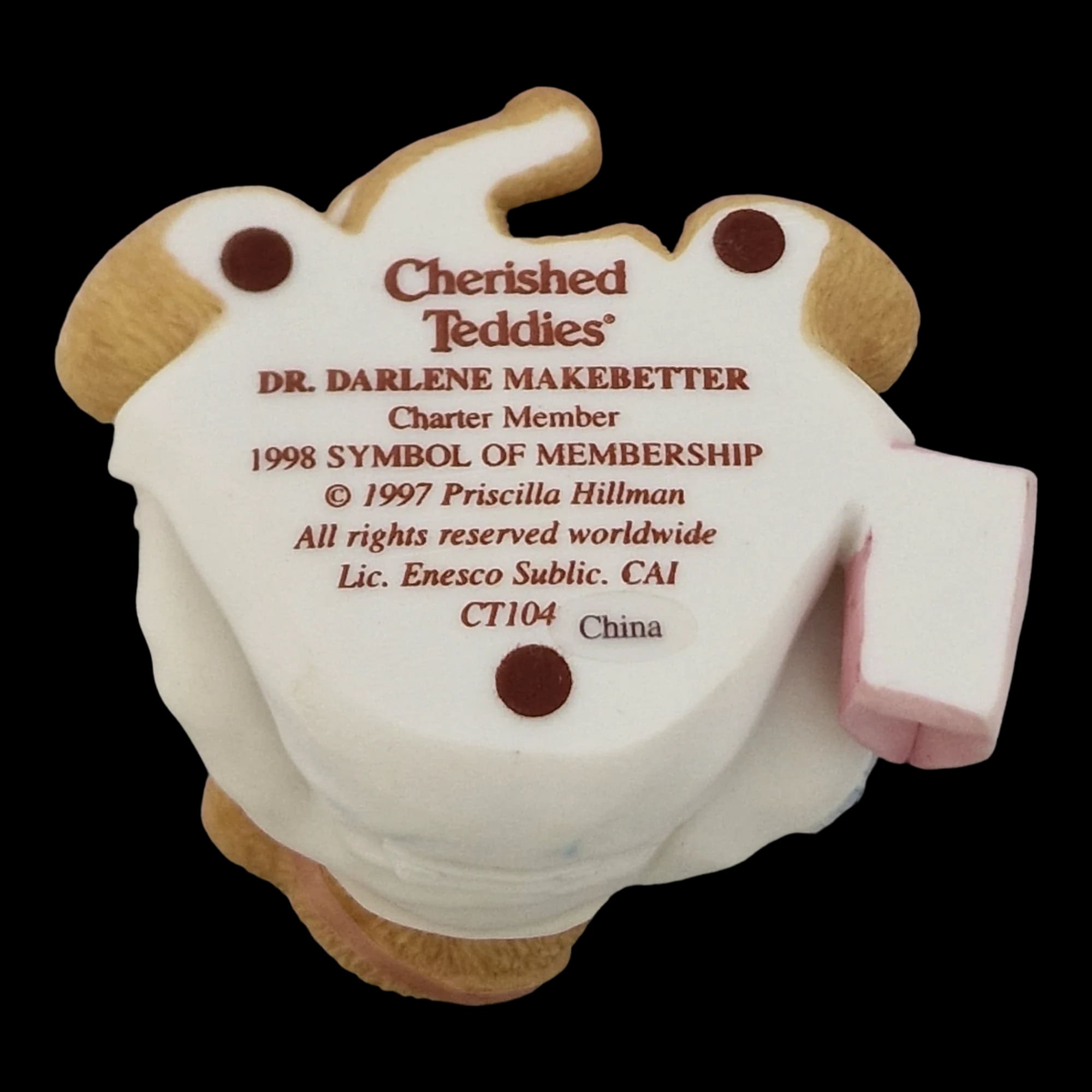 Cherished Teddies Dr Darlene Makebetter Ceramic Bear