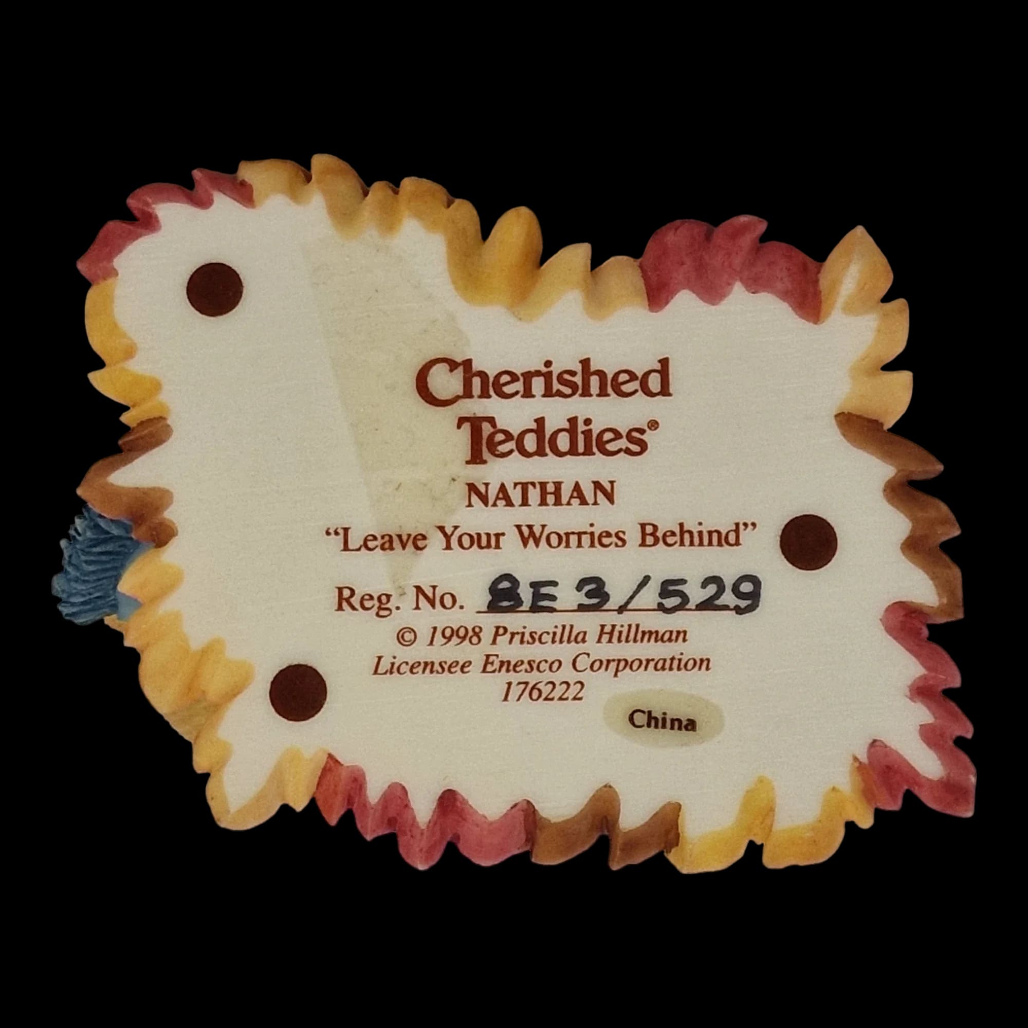 Cherished Teddies Nathan Leave Your Worries Behind Ceramic