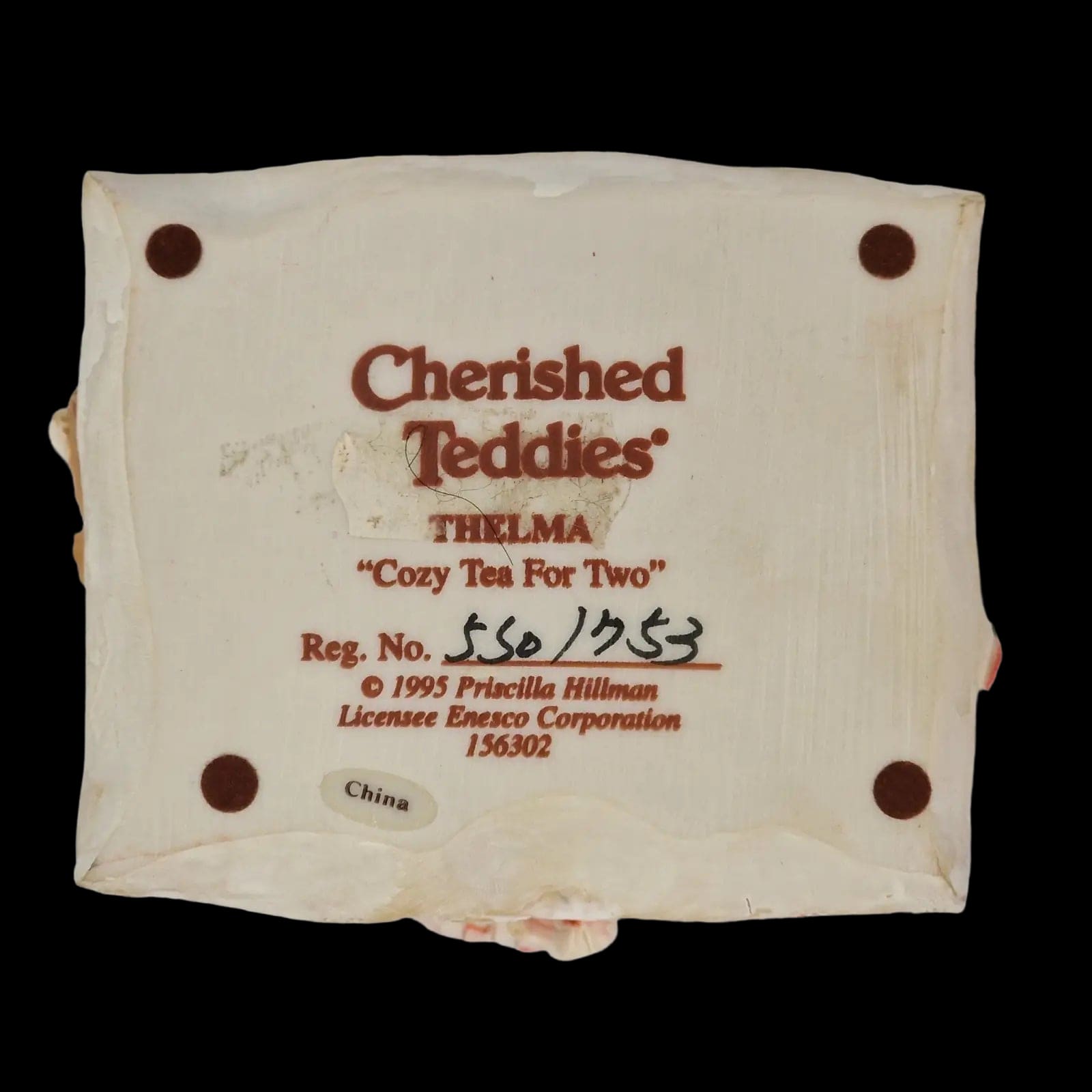 Cherished Teddies Thelma Cozy Tea For Two Ceramic Bear